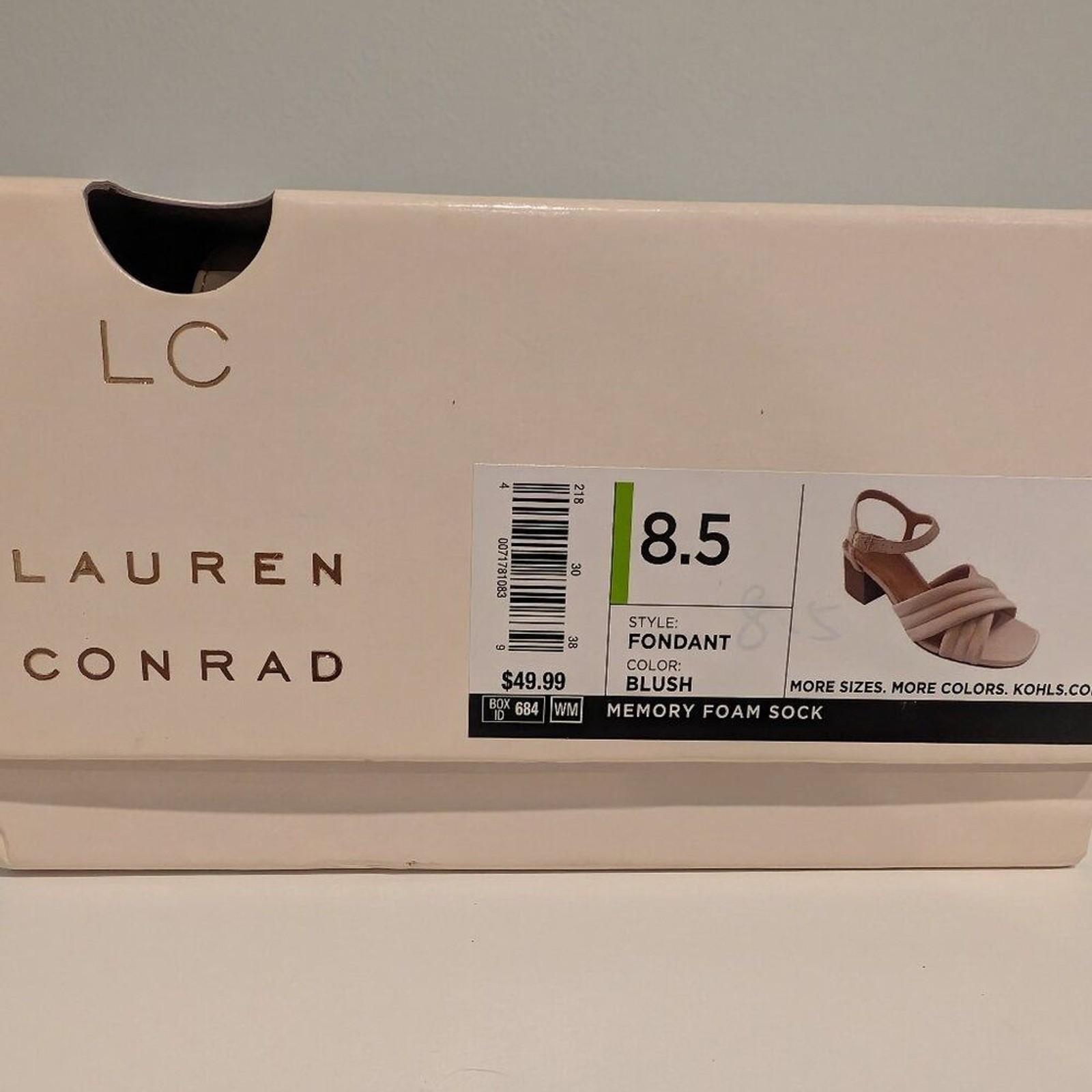 LC Lauren Conrad Fondant Women’s Blush Memory Foam Heeled Sandals