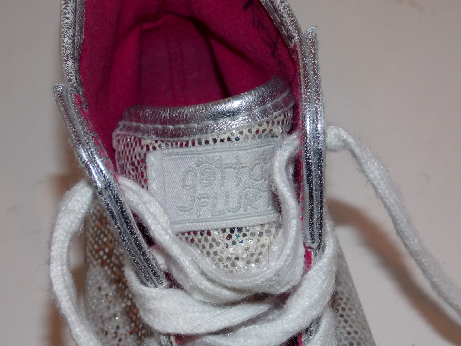GOTTA FLURT High Top Girls 1M HIP HOP SILVER SEQUINS DANCE SNEAKERS #CA-HIDISCO