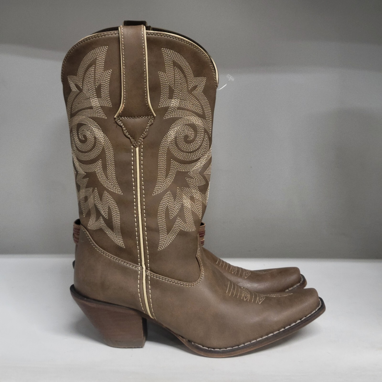 Durango 12″ American Flag Buckle Western Boot Tan Womens Size 9M