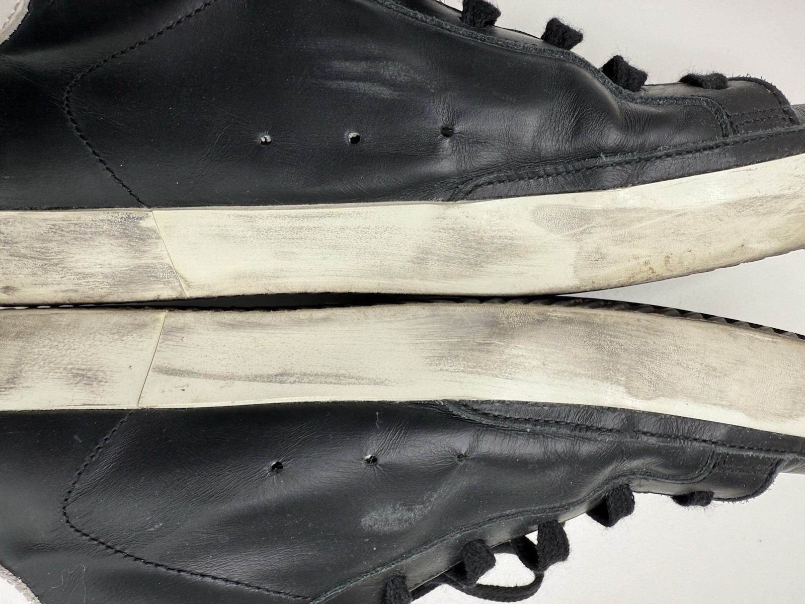 Golden Goose Super-Star Leather Sneakers in Black and White Size 41