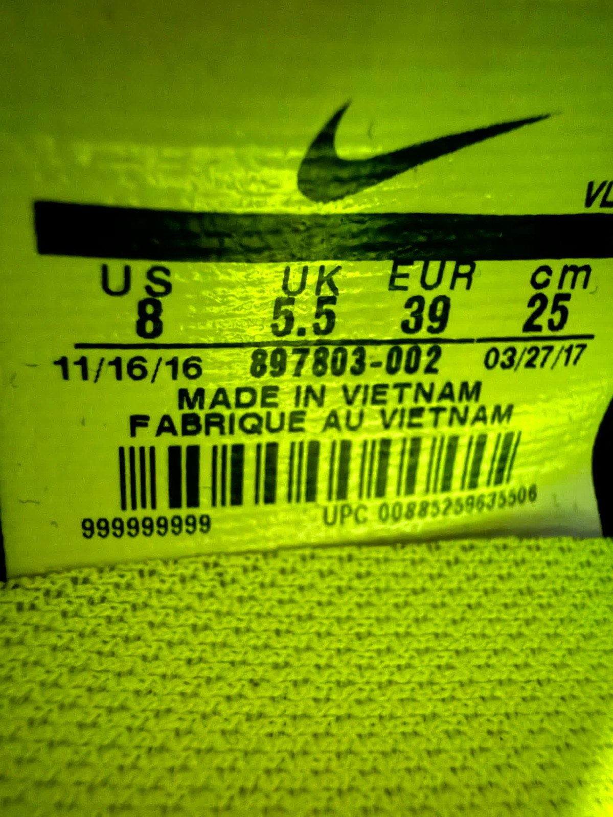 Nike Tiempo Legacy III FG Soccer Cleats Womens Size 8 897803-002 Black/Aqua