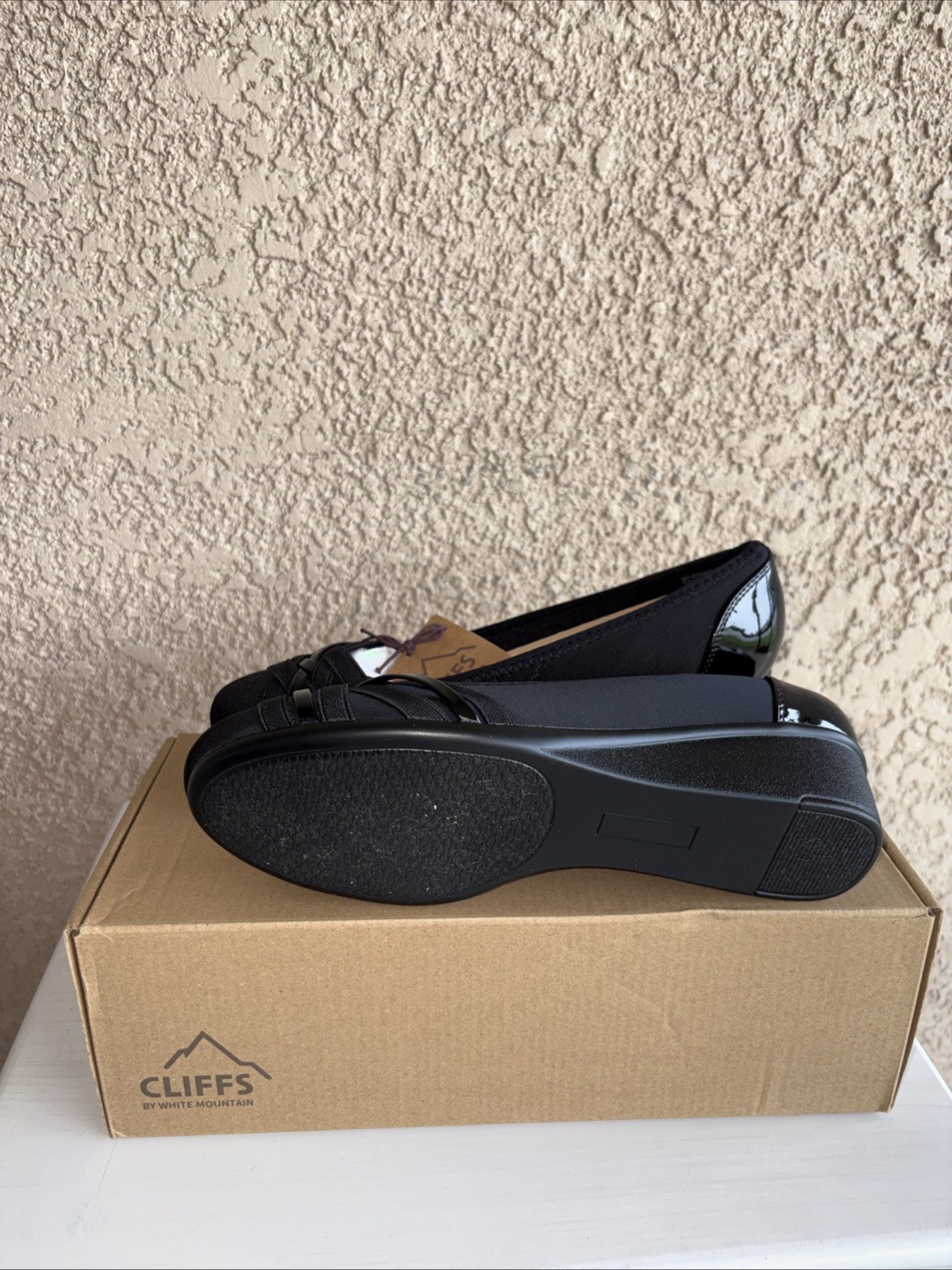 Cliffs by White Mountain Bowie Black Wedge Heels Women 8.5 Wide