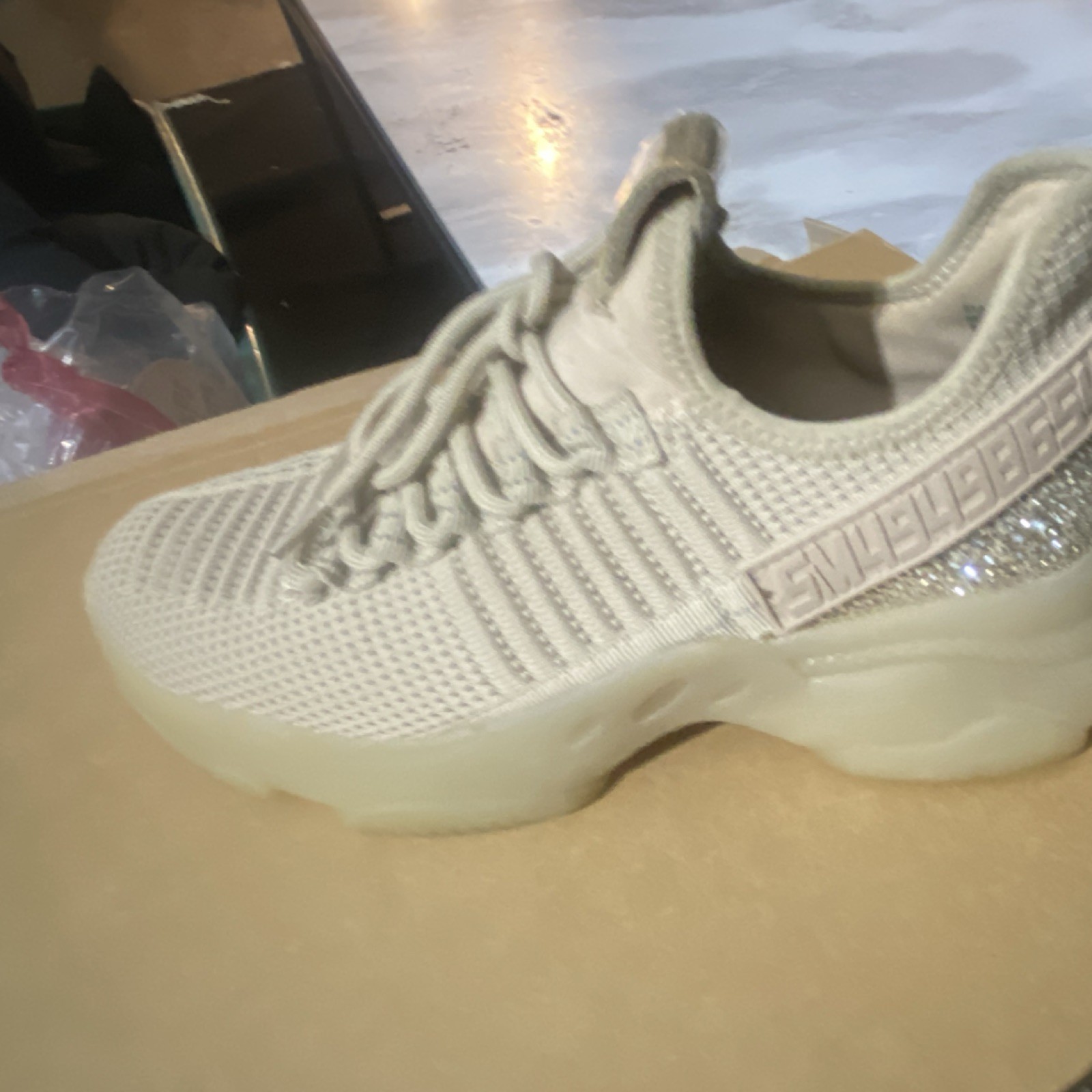 Steve Madden SM.NY90 Rhinestone Beige Women’s Sneakers