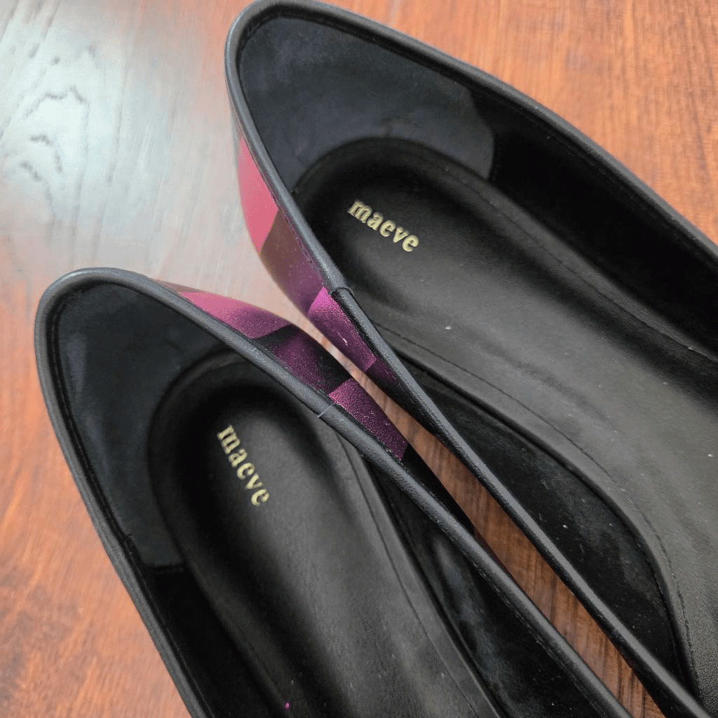 NWOT Maeve Striped Square Toe Ballerina Flats