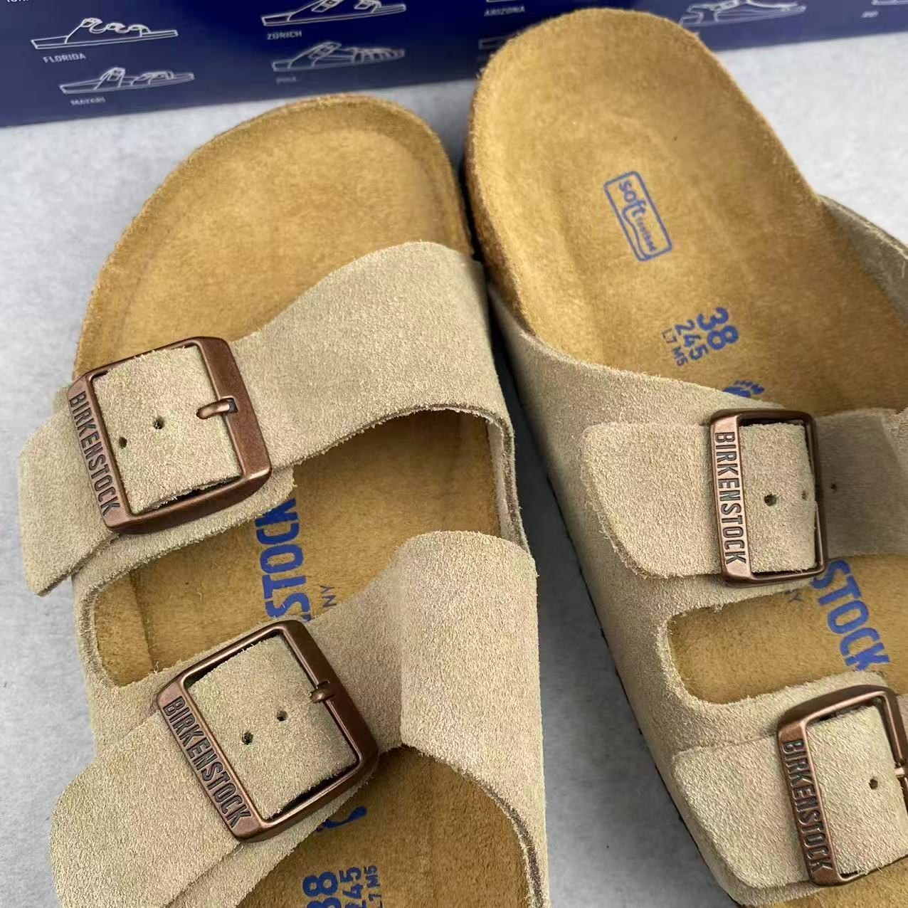 NEW Birkenstock Arizona Suede Leather Soft Footbed Unisex Sandals All Colors