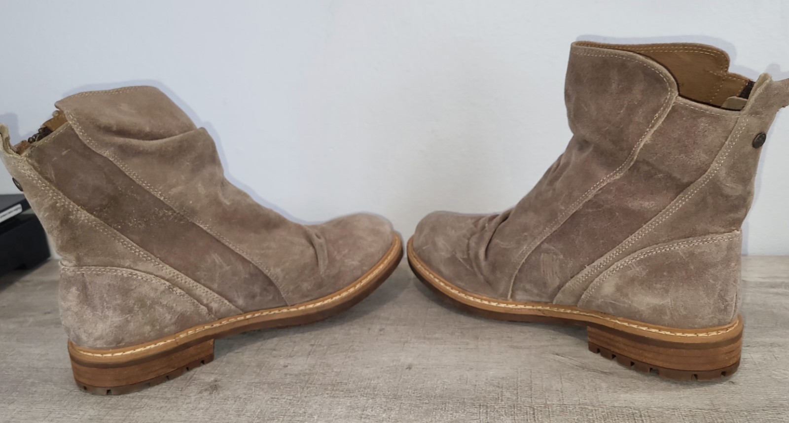 Sofft Taupe Brown Gray Suede Ankle Calf Slouch Boots Shoes Womens Size US 11
