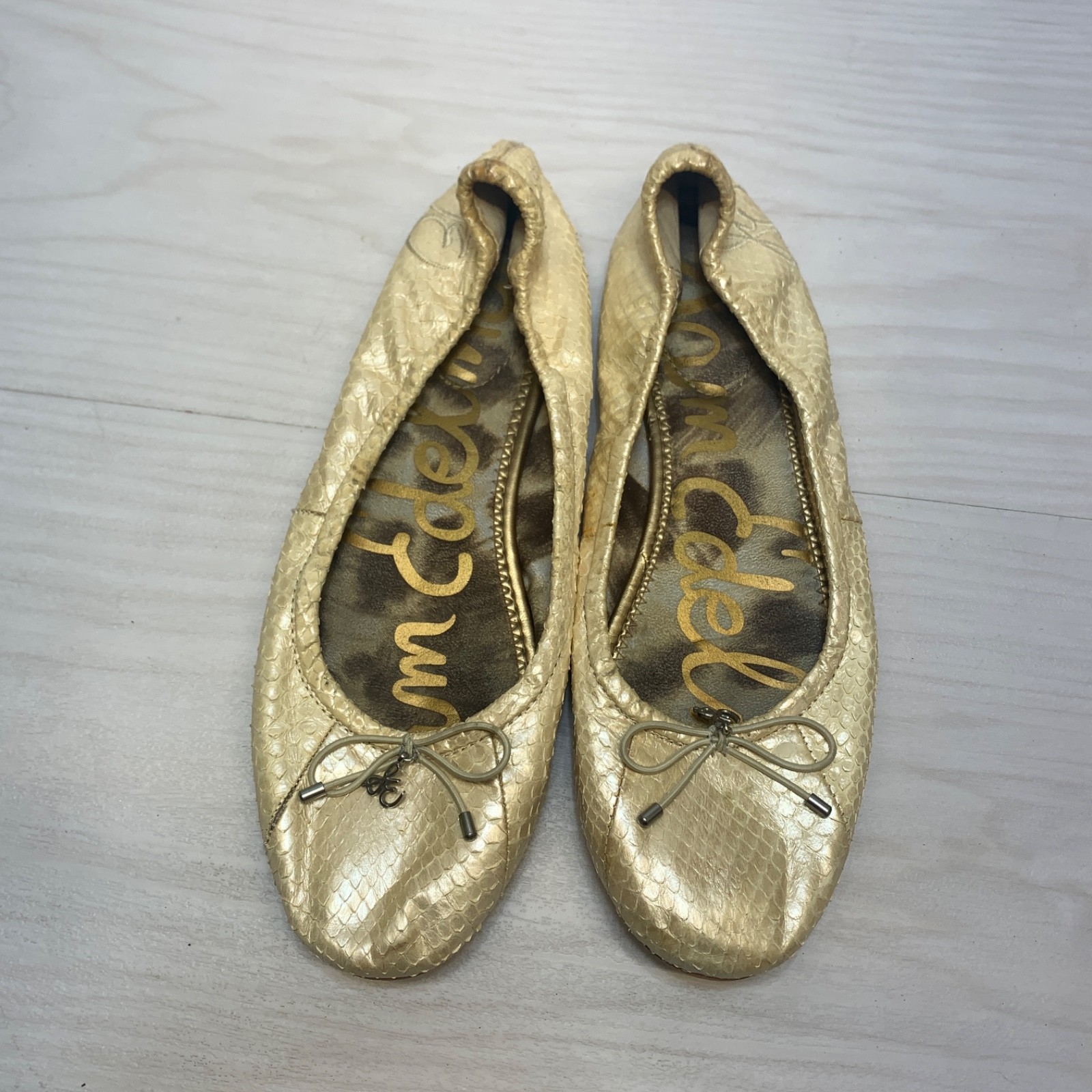 Sam Edelman Felicia Snake Embossed Comfy Ballet Flats Womens Size 8M
