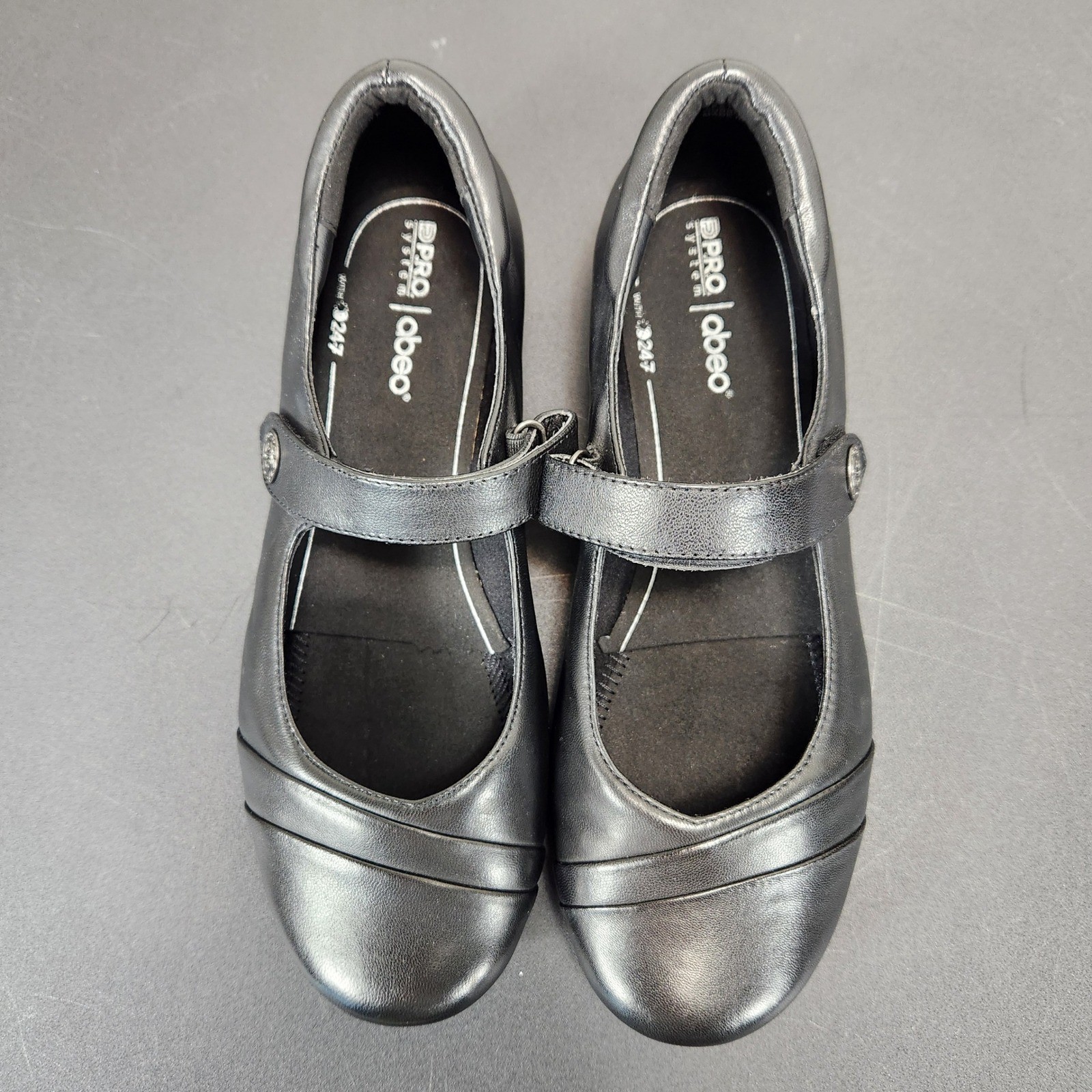 Abeo B.I.O.system Ida Black Leather Mary Jane Comfort Shoes Womens 8 24152888