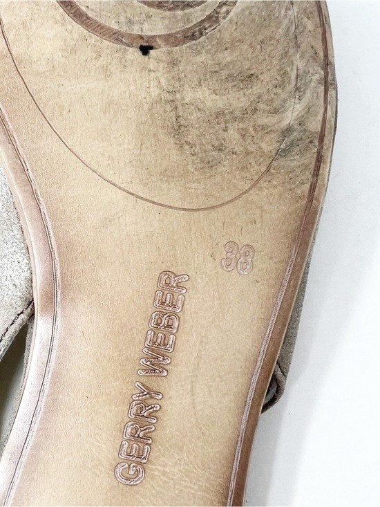 GERRY WEBER TAUPE GRAY METALLIC POINTED TOE SLINGBACK BALLET FLATS WOMENS SZ 8