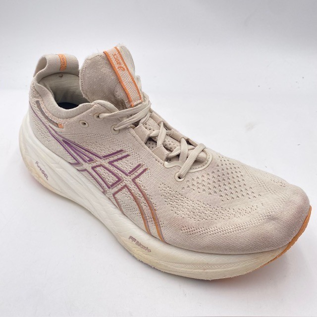 ASICS Gel-Nimbus 26 Running Shoes Womens 10 Oatmeal Plum Cushioned 1012B601
