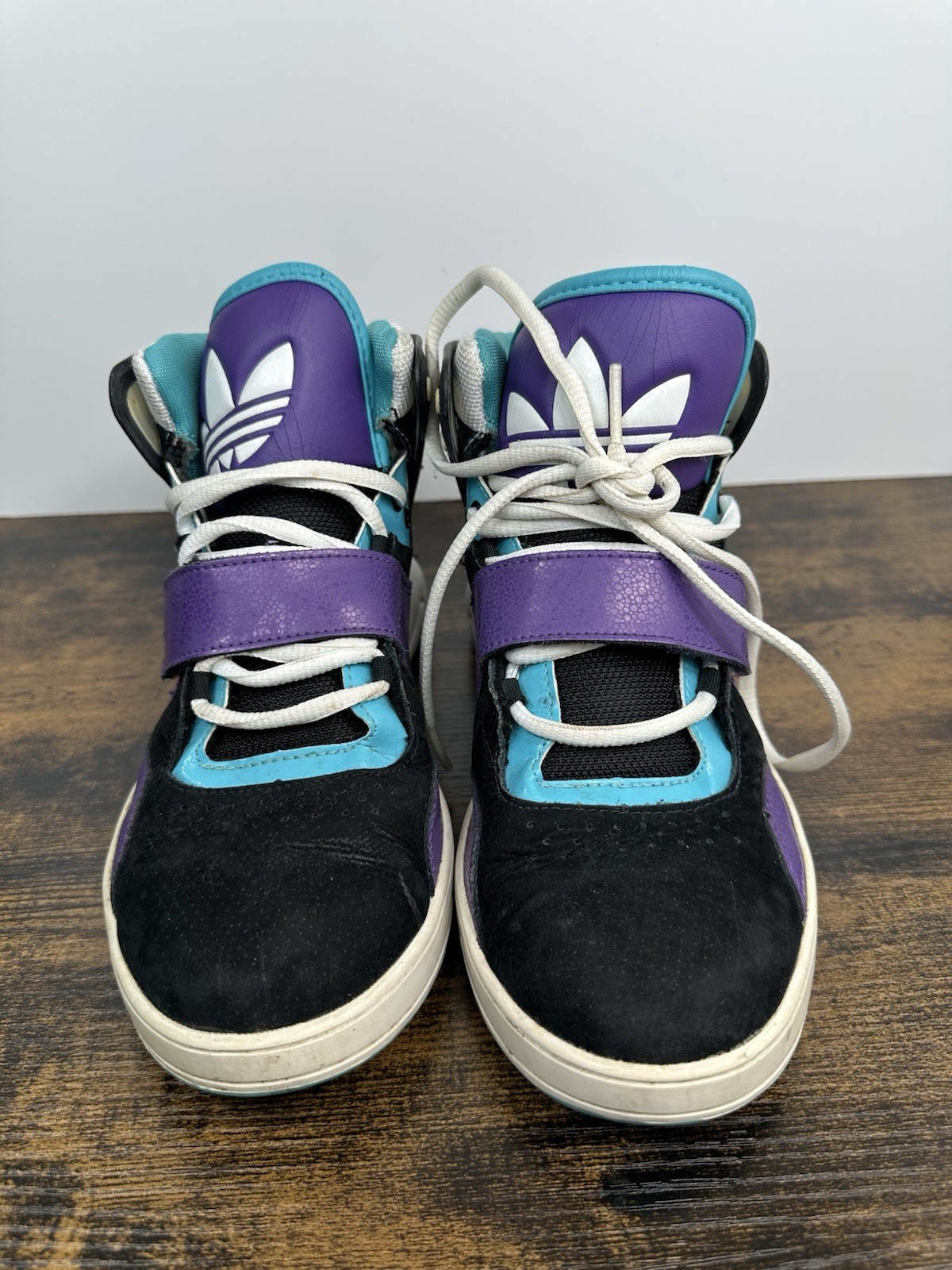 Adidas Women’s Sneakers Shoes Hi-Top Size 7.5 G48492 Black/Purple/Teal