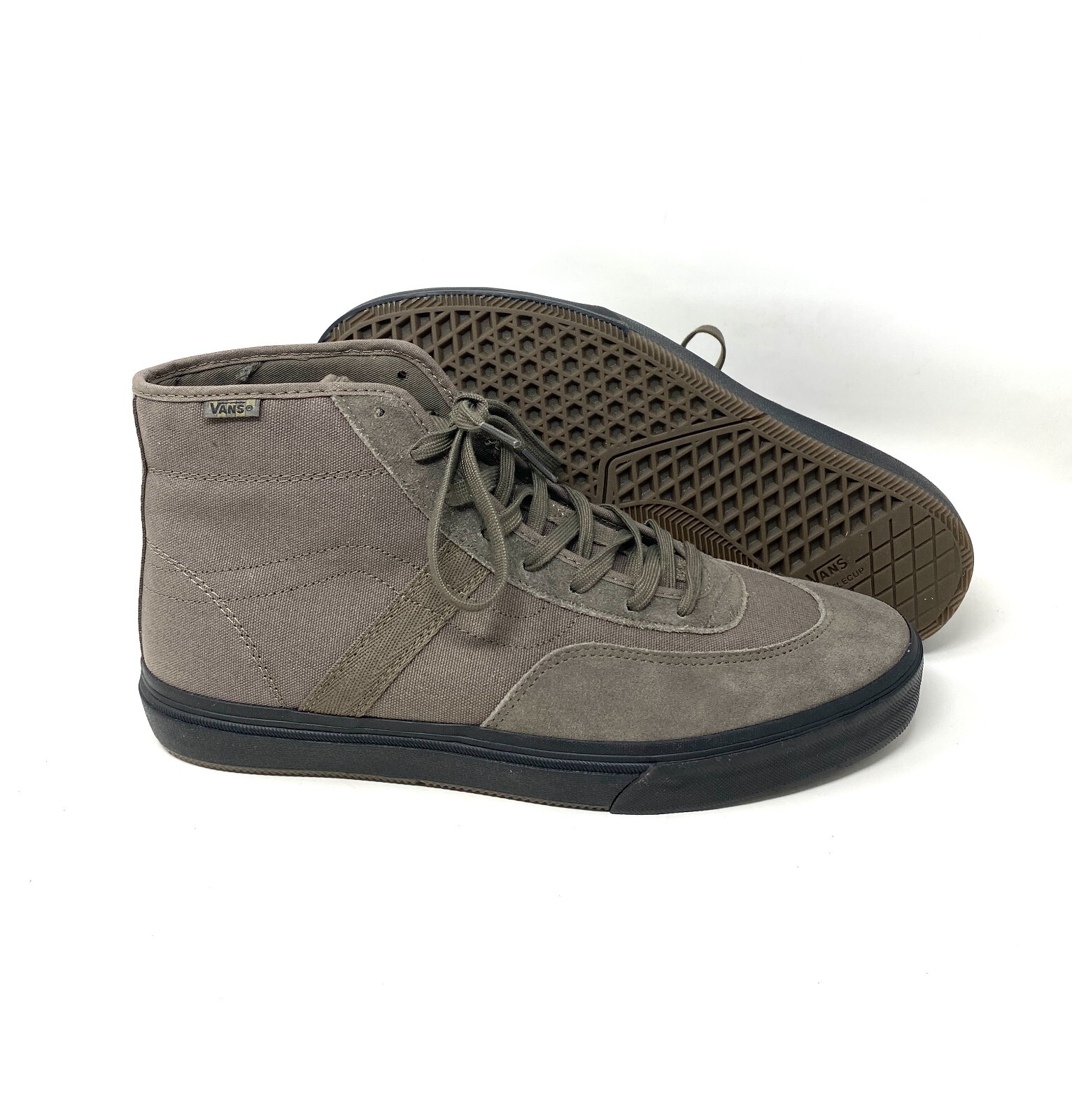 VANS Crockett High Skate Brown Green Suede Shoes Women Size Sneakers VN0A5JIG85C