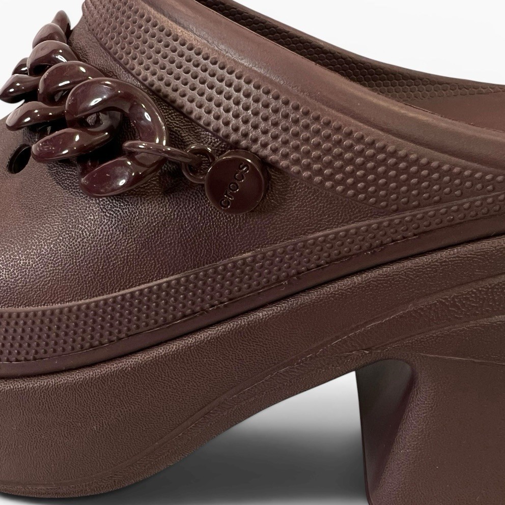 Crocs Siren Chain Platform Clogs Womens 11 Burgundy Chunky Heel Iconic Comfort