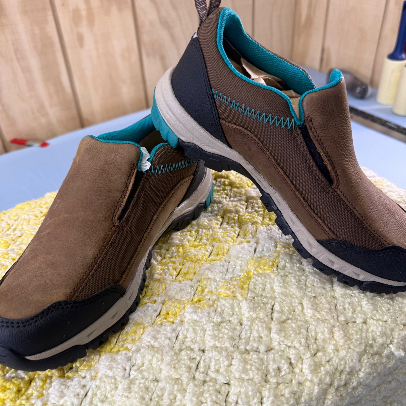 Ariat Skyline Slip-On Womens 7.5 Taupe Leather Hiking Walking Shoes 10020042 NEW