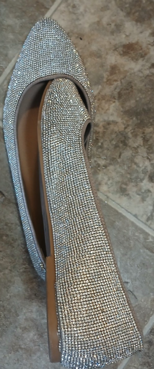 Torrid Silver Rhinestone Pointed-Toe Flats – Sparkly Dress Shoes