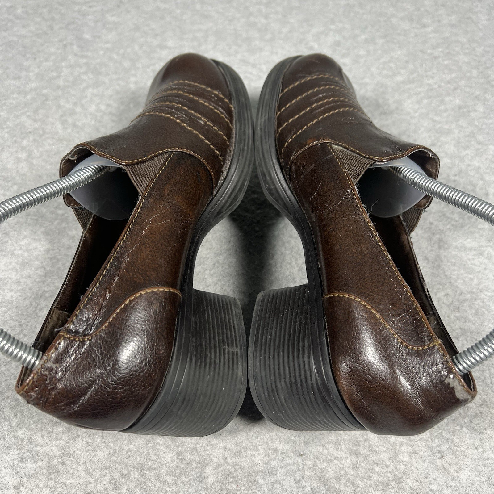 Vintage Y2K Mudd Brown Chunky Heeled Platform Loafers Size 9