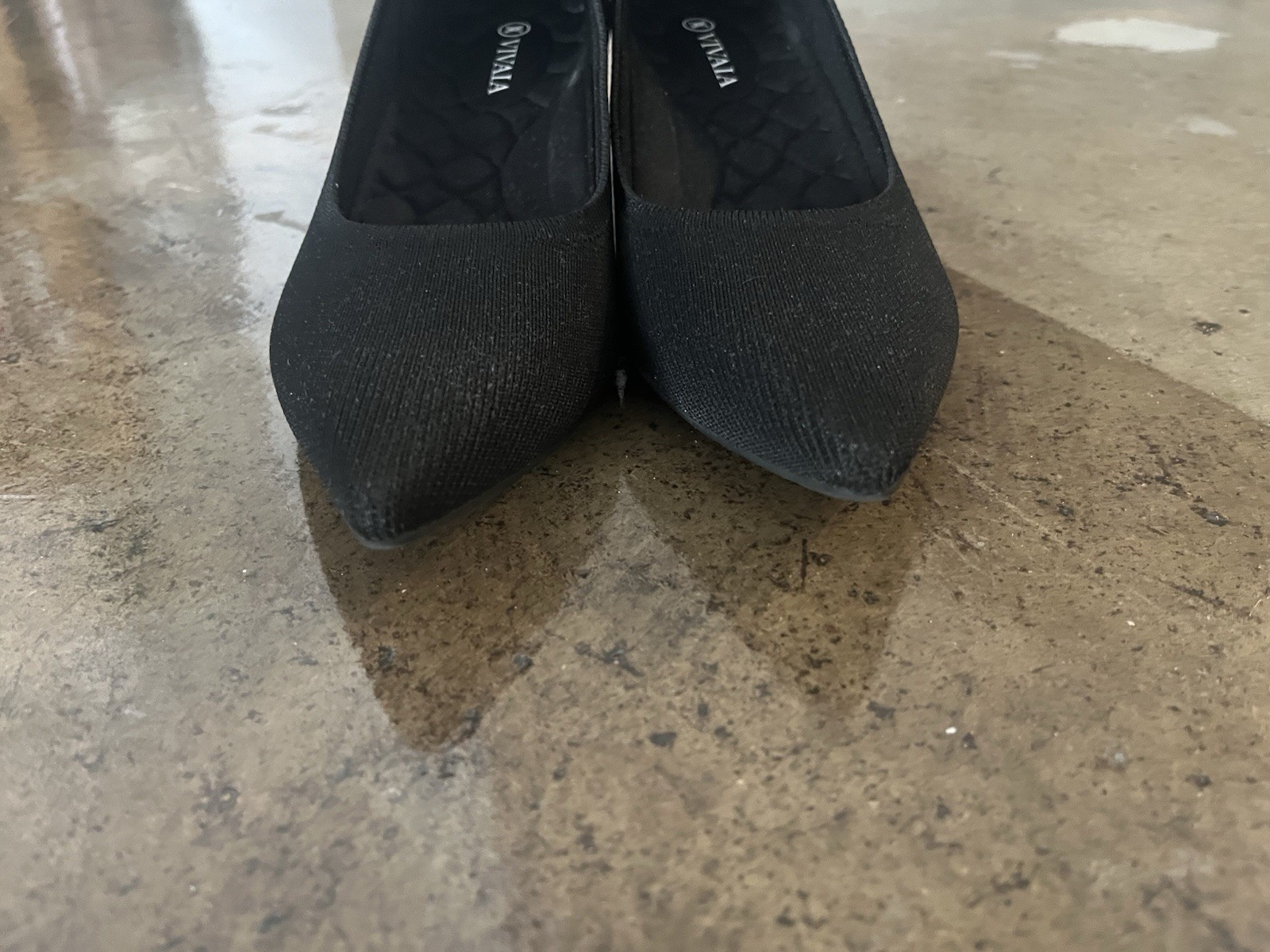Womens VIVAIA Pointy Toe Chunky Heel (Tracy Pro) Shoes, Black, Size 8, Free Ship