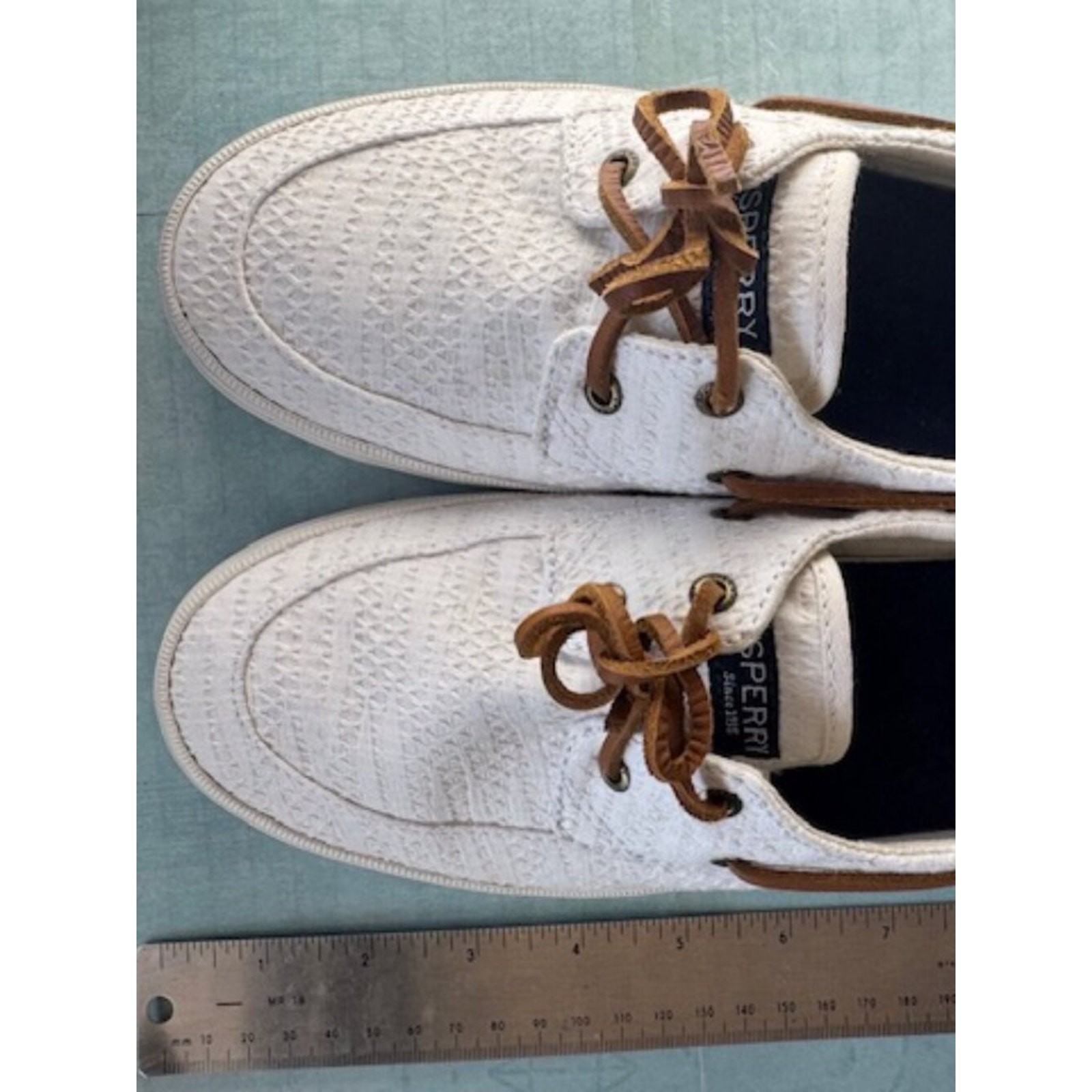 SPERRY Top-Sider White Textured Boat Shoes w/Memory Foam -NEW! Women’s Sz 8