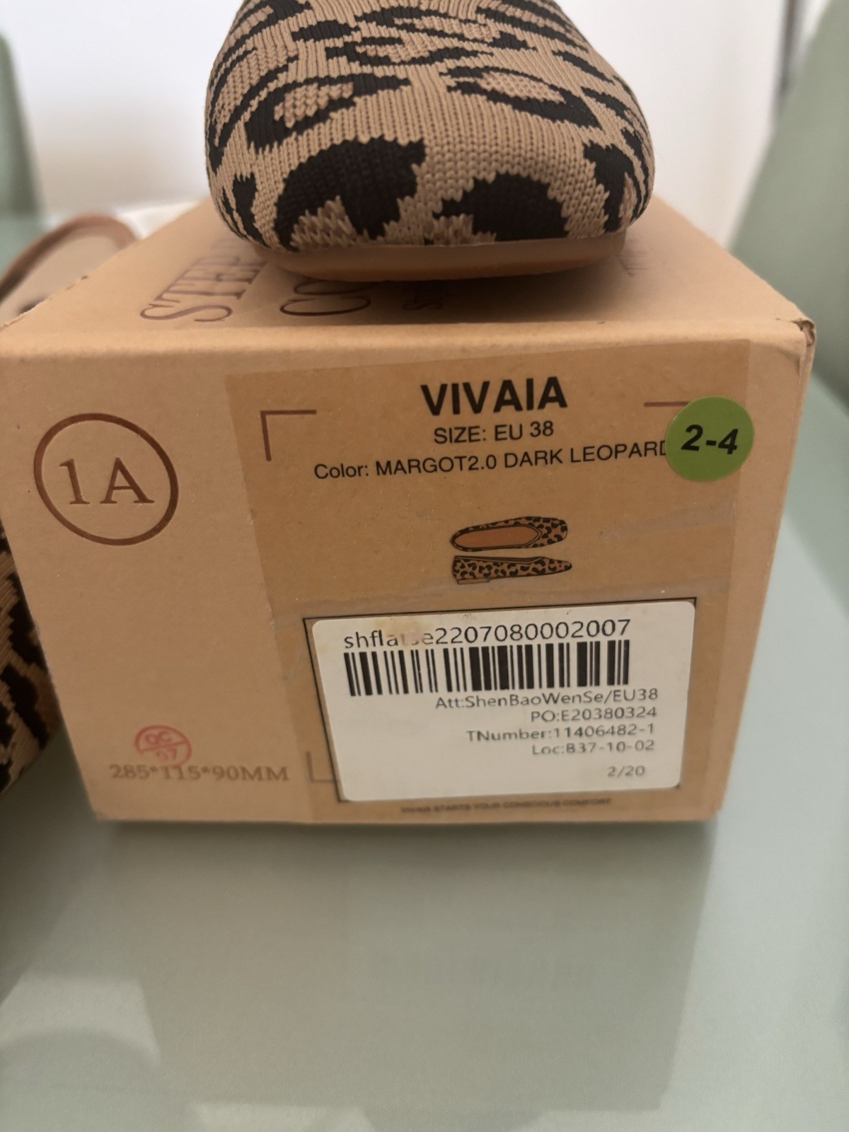 VIVAIA Women’s Margot 2.0 Square Toe Leopard Print Ballet Flats EU38 / US 7-7.5