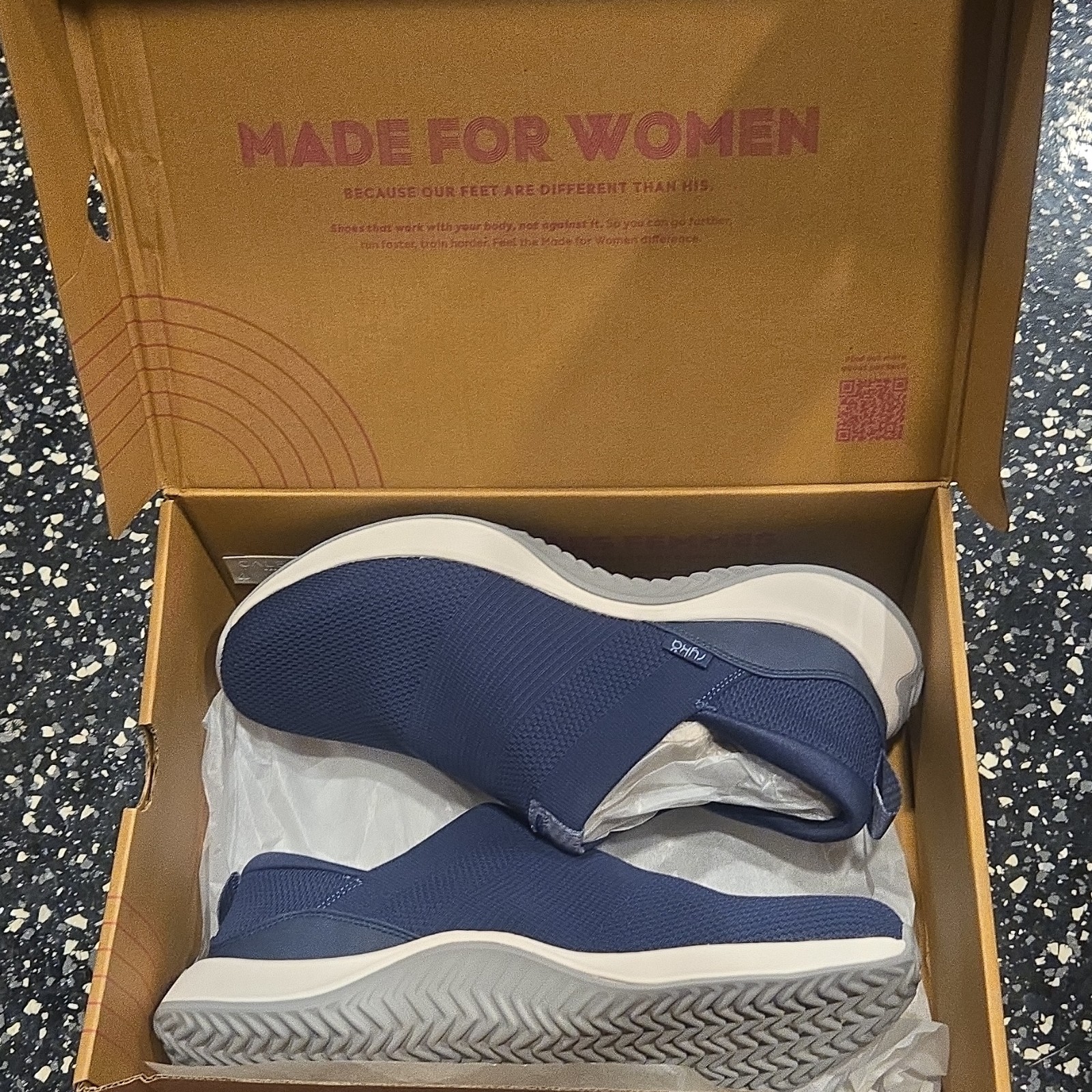 Ryka Encore Knit Women’s Knit Slip-On Sneakers Blue Cushioned Stretch J0707M1400
