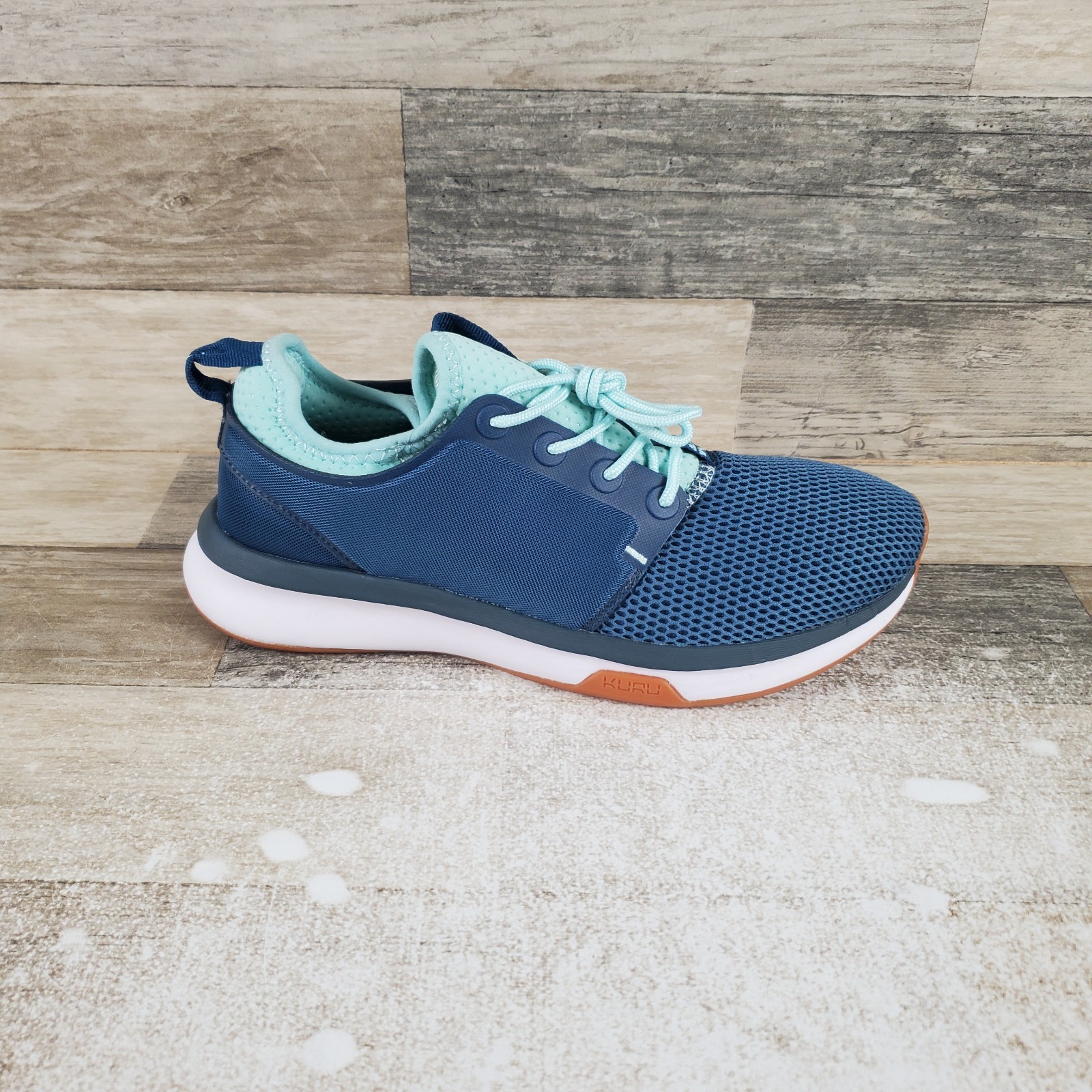 KURU Atom Womens Shoes Sz 6.5 M Running Tidal Wave White Oasis Blue Mesh Sneaker