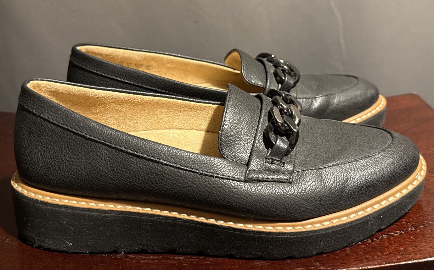 Naturalizer N5 Comfort Shoes Womens 7 M Gadget Loafers Flats Black Slip On