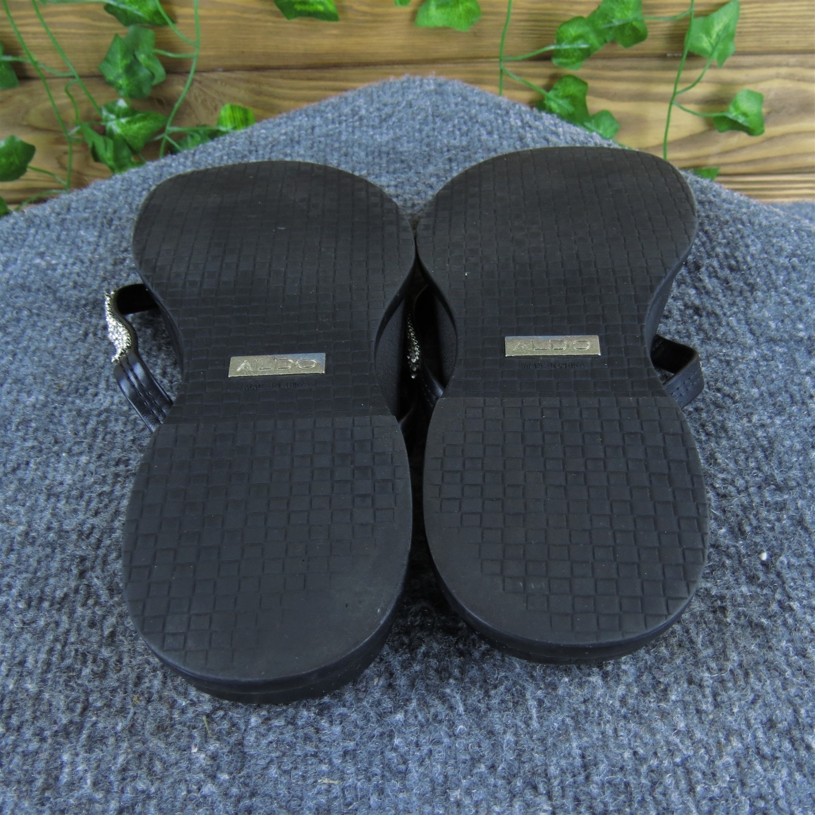 Aldo Women Amity Flip Flop Black Synthetic Sz 38 Medium Gently Used 2025