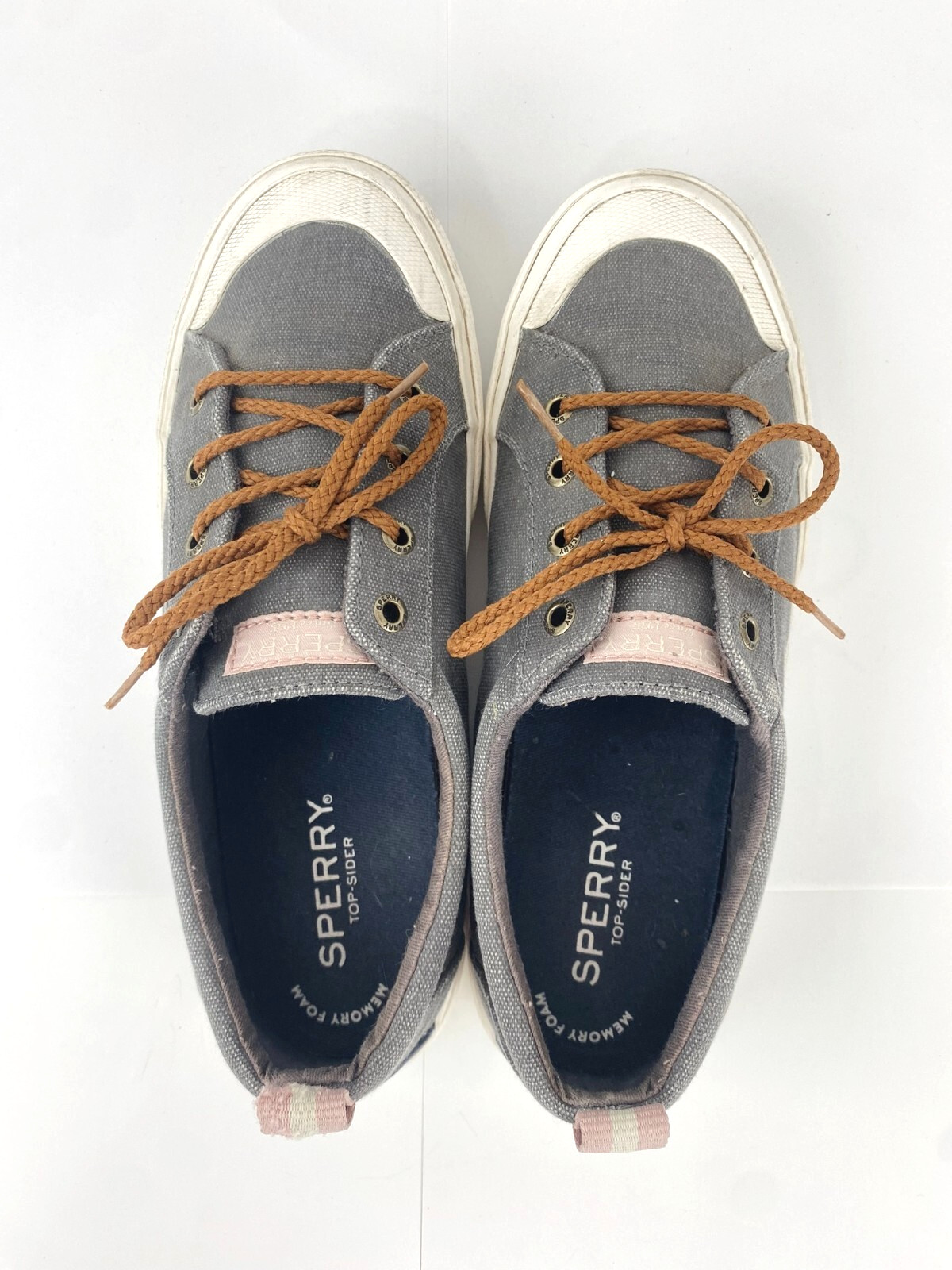 Sperry Top Sider Boat Shoes Women’s 6.5 Gray Flats Pier Wave Slip-On 37 Sneakers