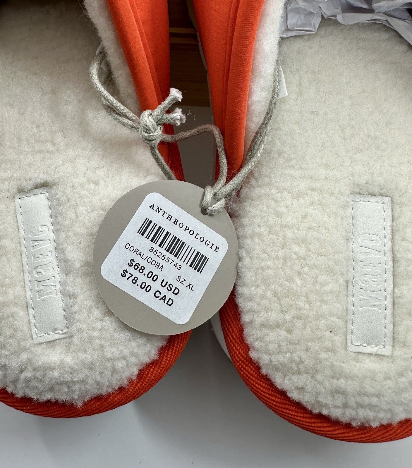 NWT Anthropologie MAEVE Coral White Puffy Quilted Platform Slippers Slides XL 12