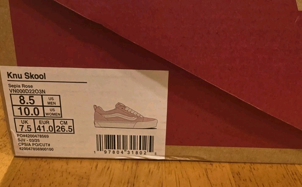 VANS KNU SKOOL Sepia Rose Size 10 W / 8.5 M NEW Off The Wall Skateboard Shoes