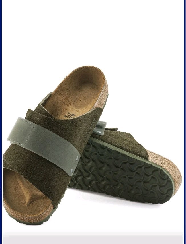 New Birkenstock Kyoto Thyme Nubuck/Suede Leather Adjustable Medium Width Sz 42