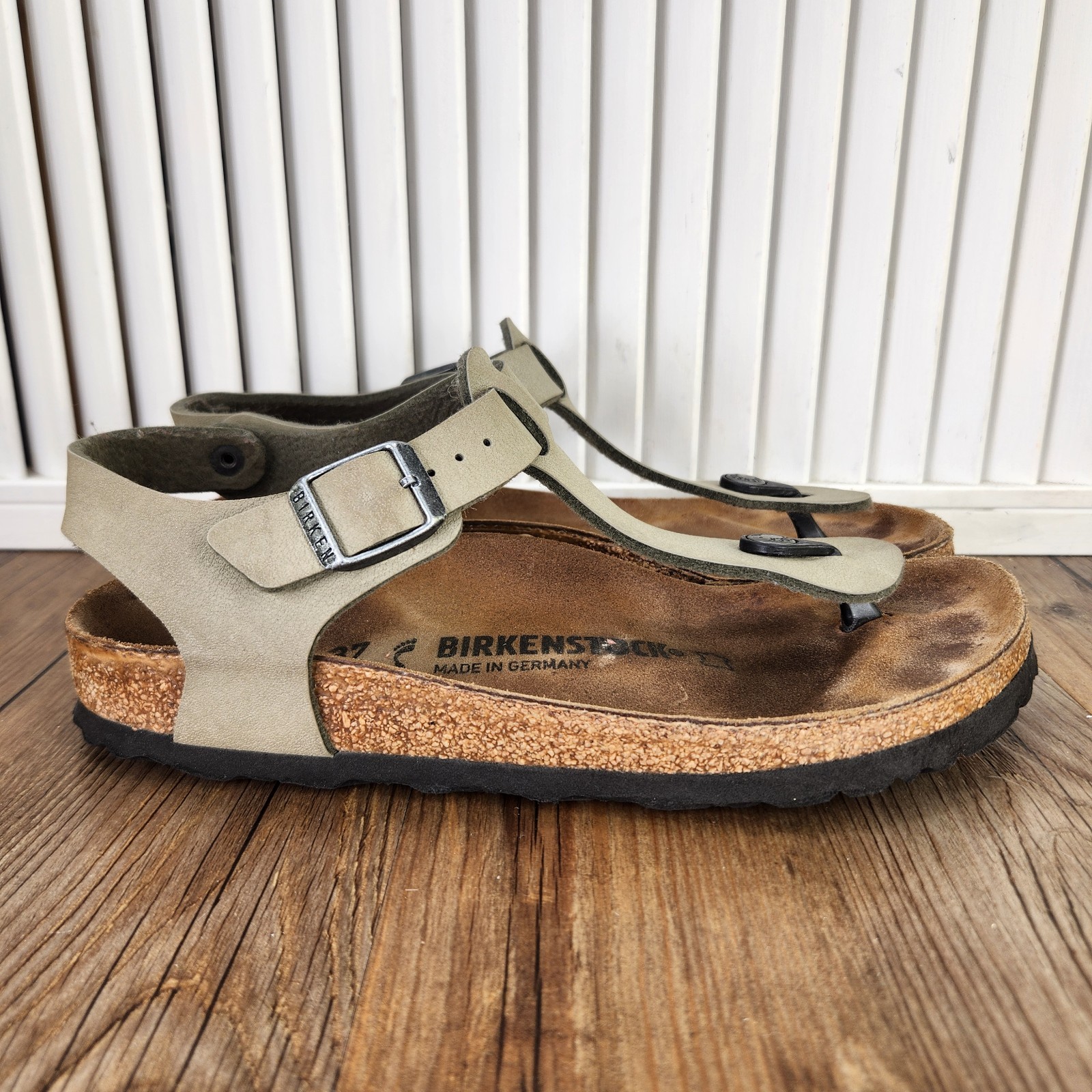 Birkenstock Kairo Thong Womens Size 6 Tan Leather Slip On Slingback Boho Sandals