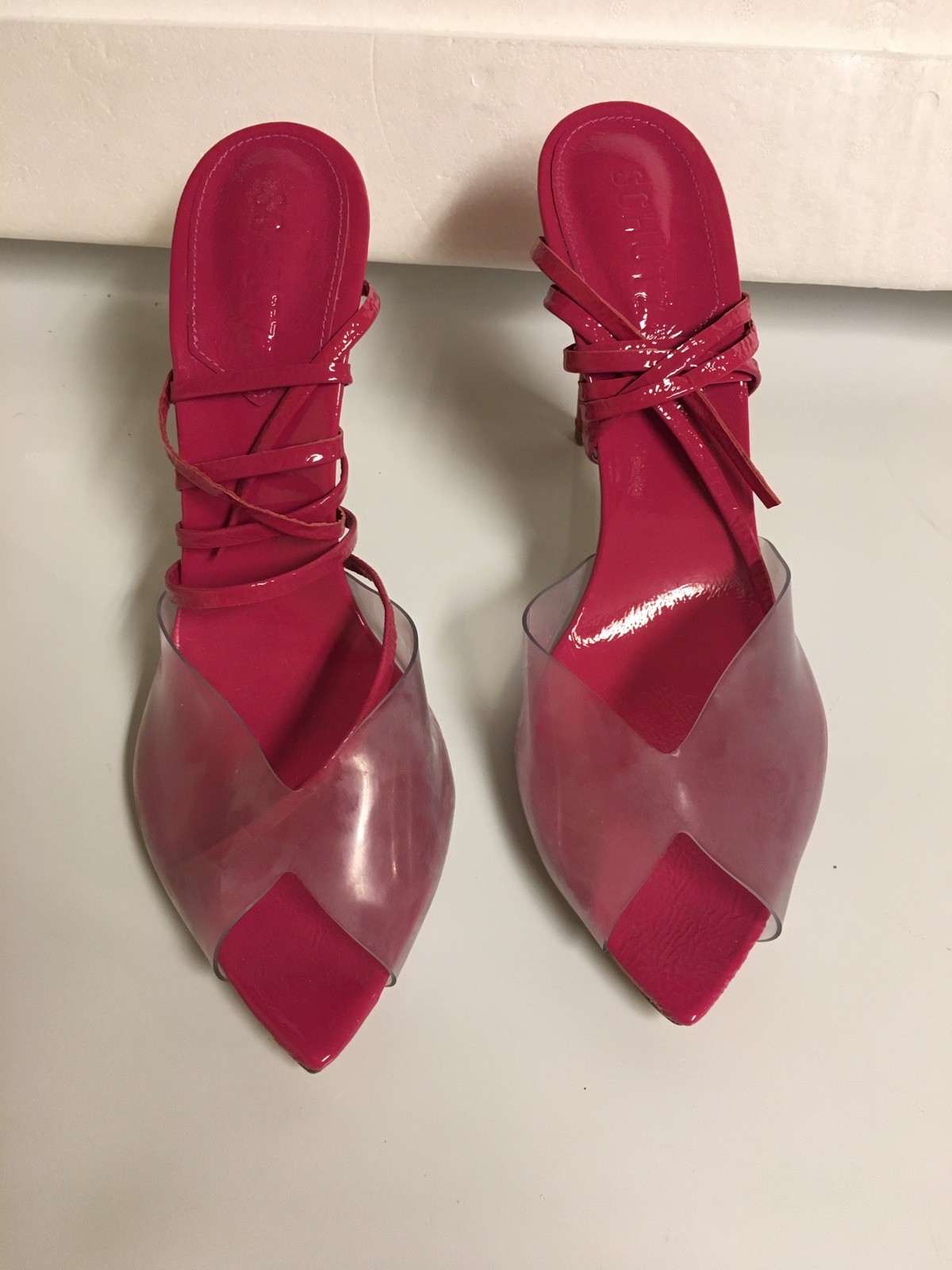 Schutz Stiletto Strap Transparent sandals 10 Pink