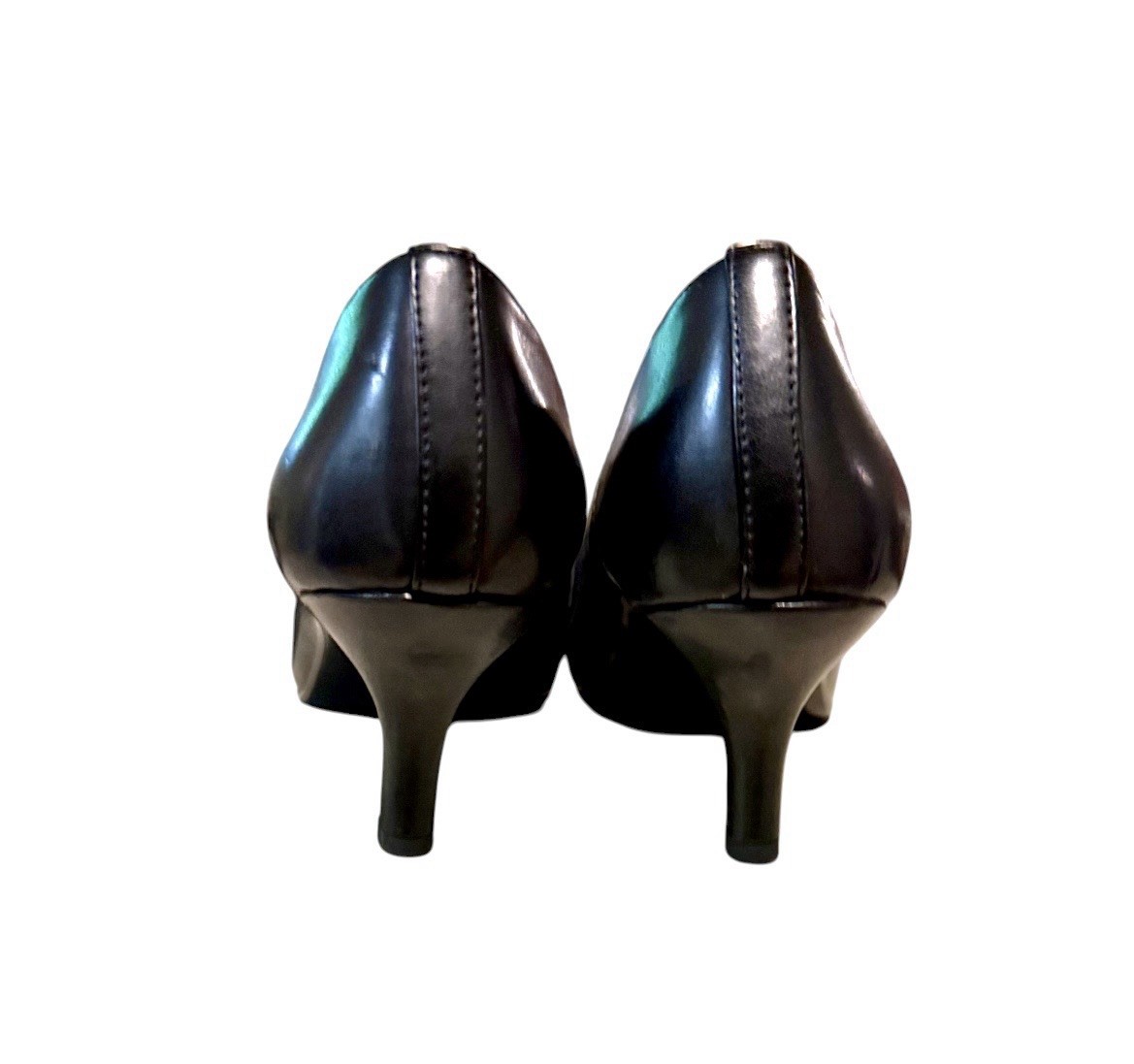 Easy Street Women’s Black Chiffon Kitten Heel Pumps Sz 8W Style 405511