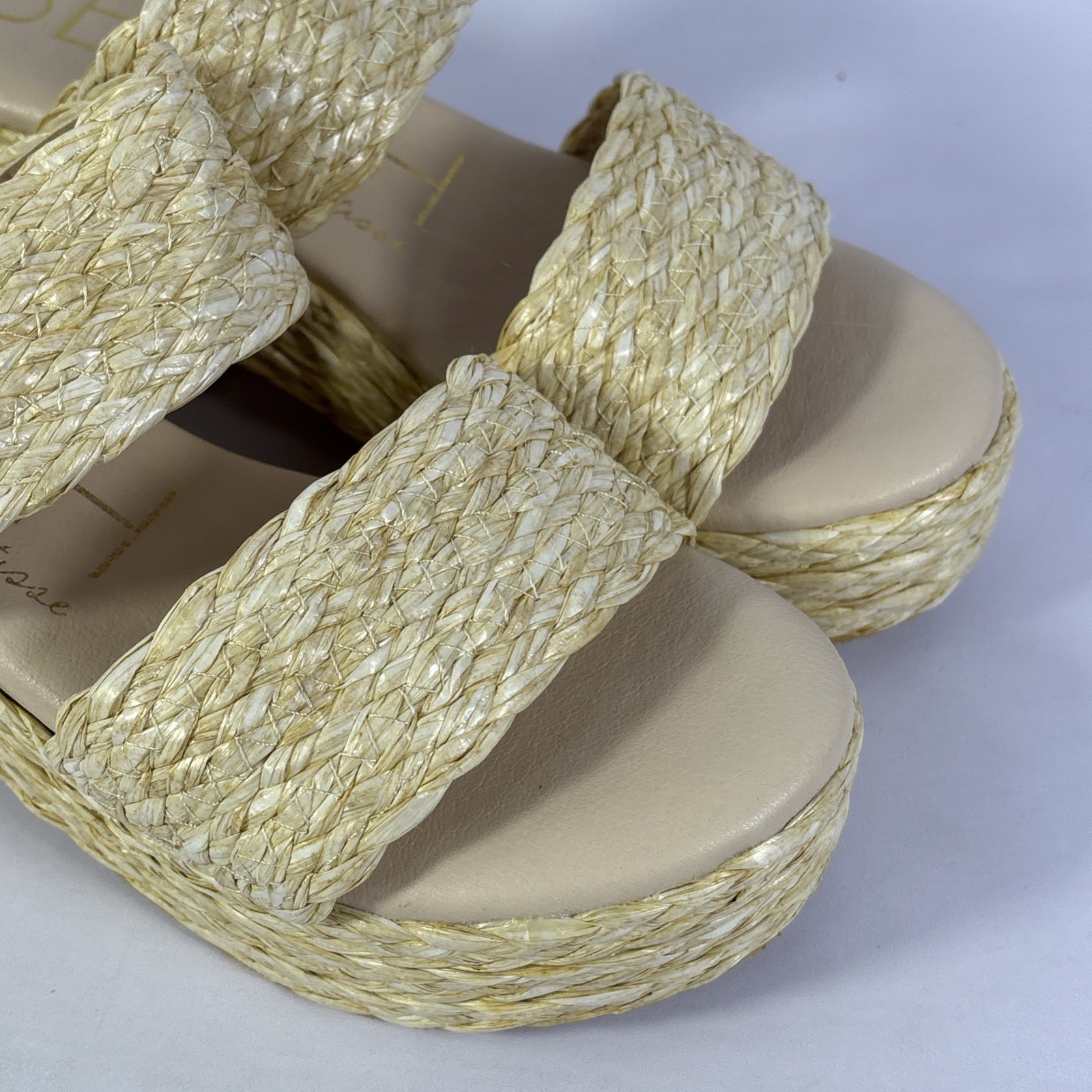 Beach By Matisse Sandal Women’s 8M Slide Platform Heel Raffia CLEAN