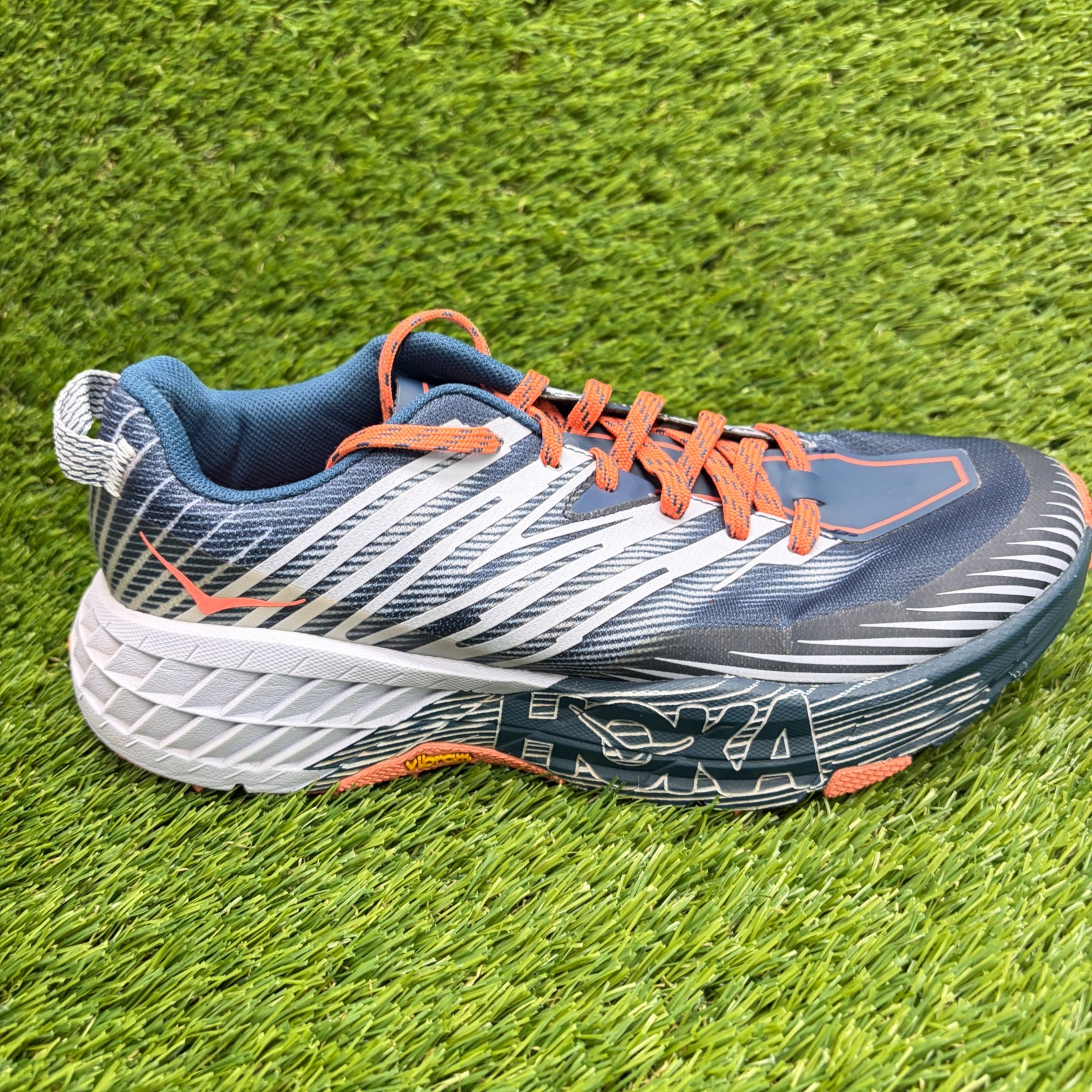 Hoka One One Speedgoat 4 Womens Size 8 Blue White Athletic Running Shoes Sneaker