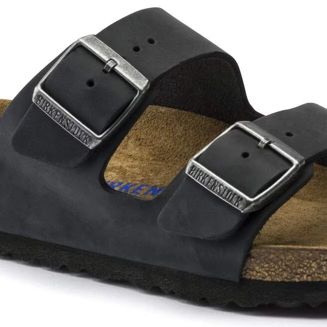 Birkenstock Arizona Black Birko-Flor Leather Unisex Sandals Size EU 37-45