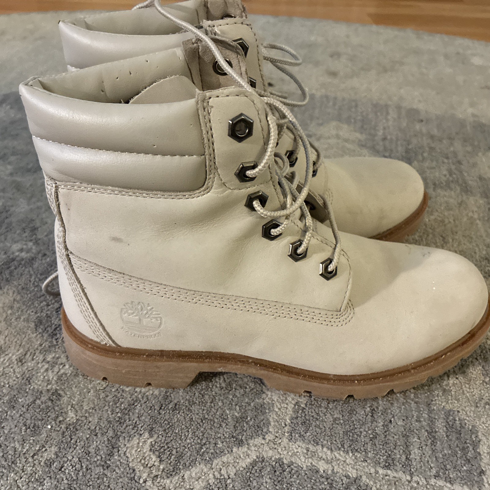 Timberland Linden Woods 6″ Waterproof Boots Light Taupe Nubuck Women’s Size 7.5
