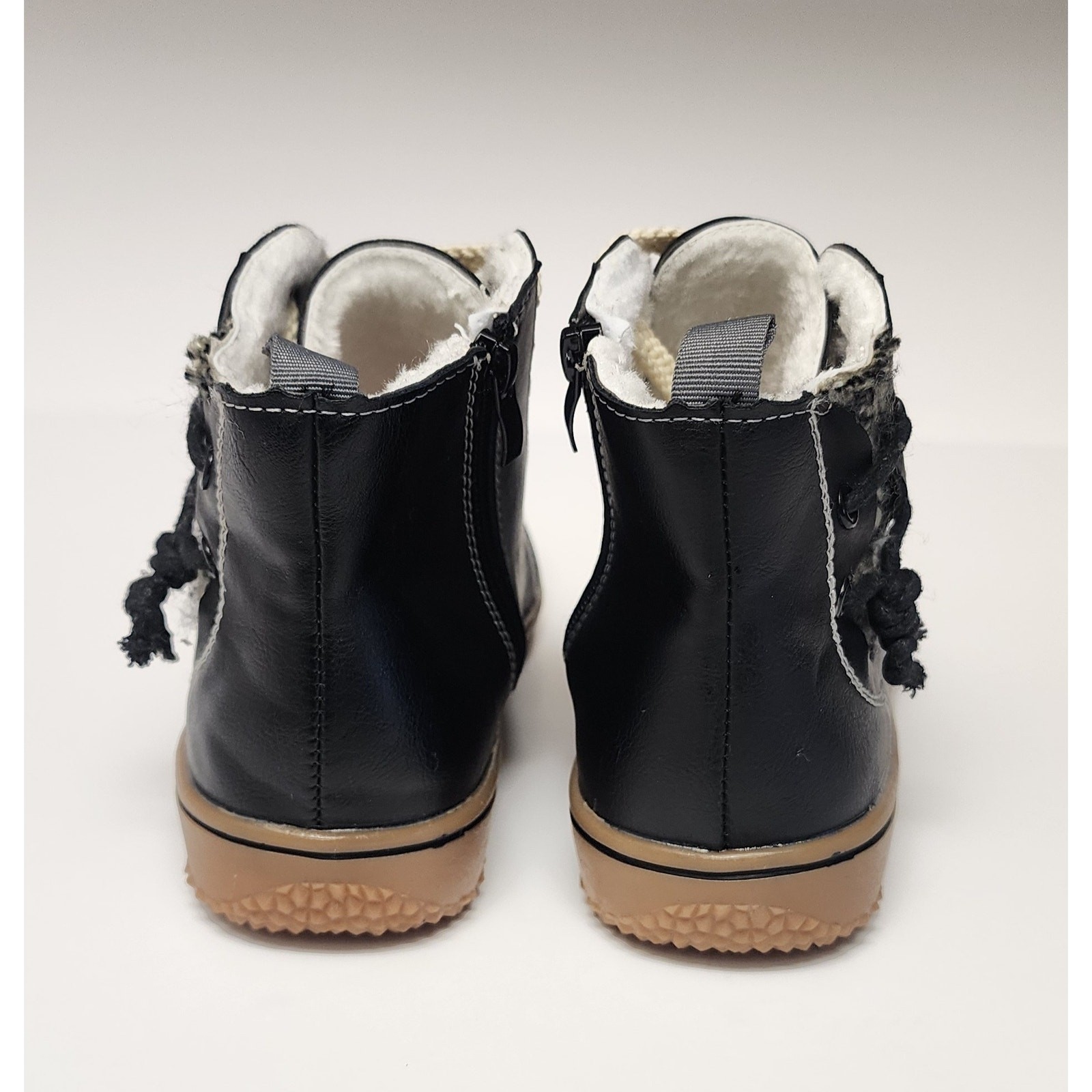Women’s Fashion Casual Faux Leather Flat-heels Black Ankle Boots Size 36/6