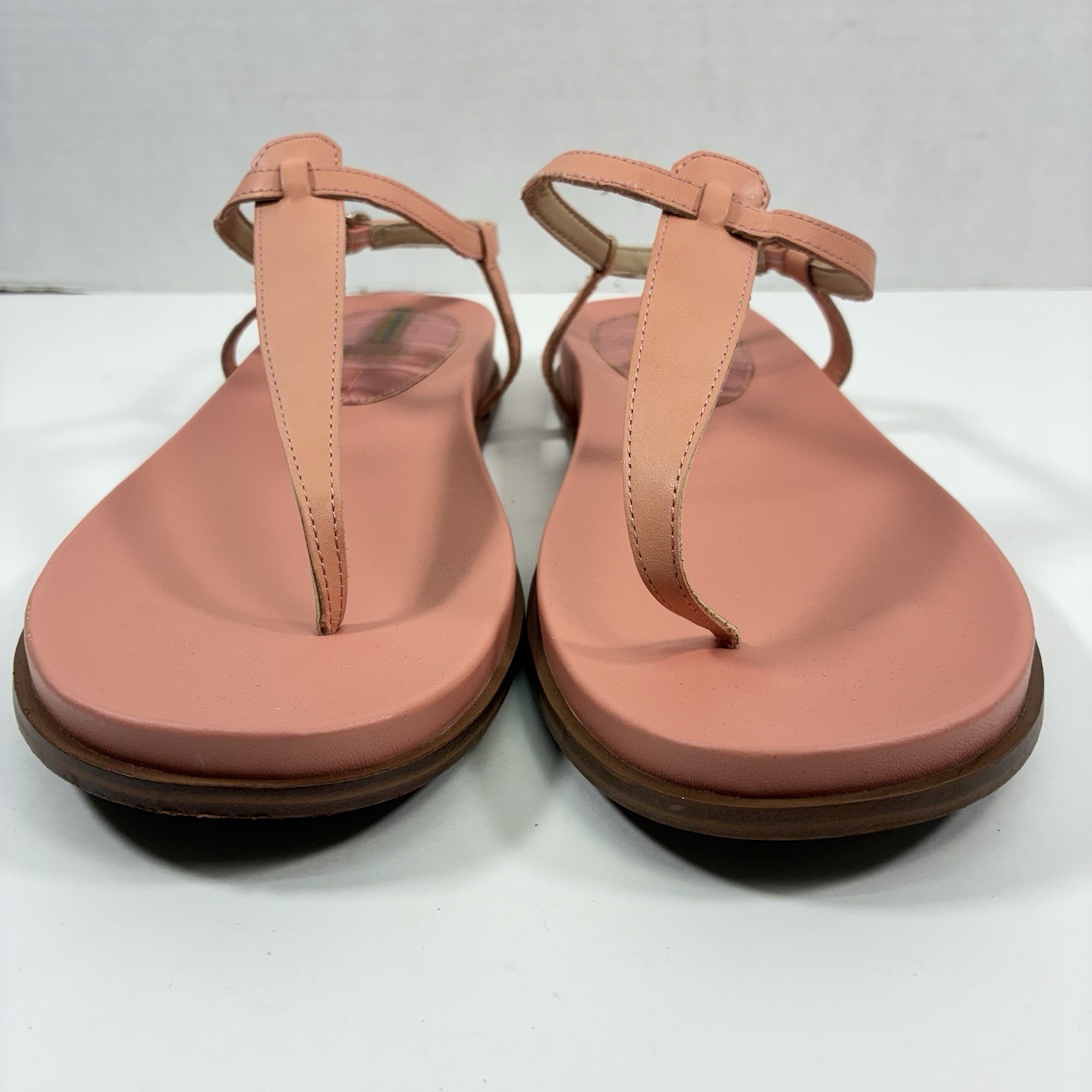 Sam Edelman Naomi Leather Thong Sandals Ankle Strap Flat Women’s 9.5 Beach EUC