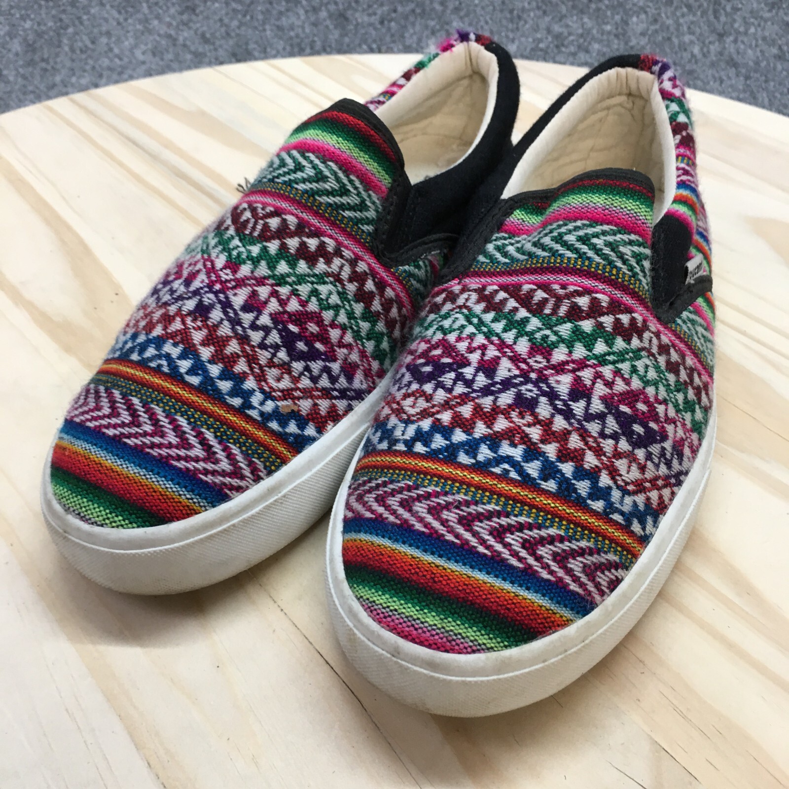 Toucans Shoes Mens 4 Womens 6 Inca Print Casual Slip On Loafer Flats Multicolor