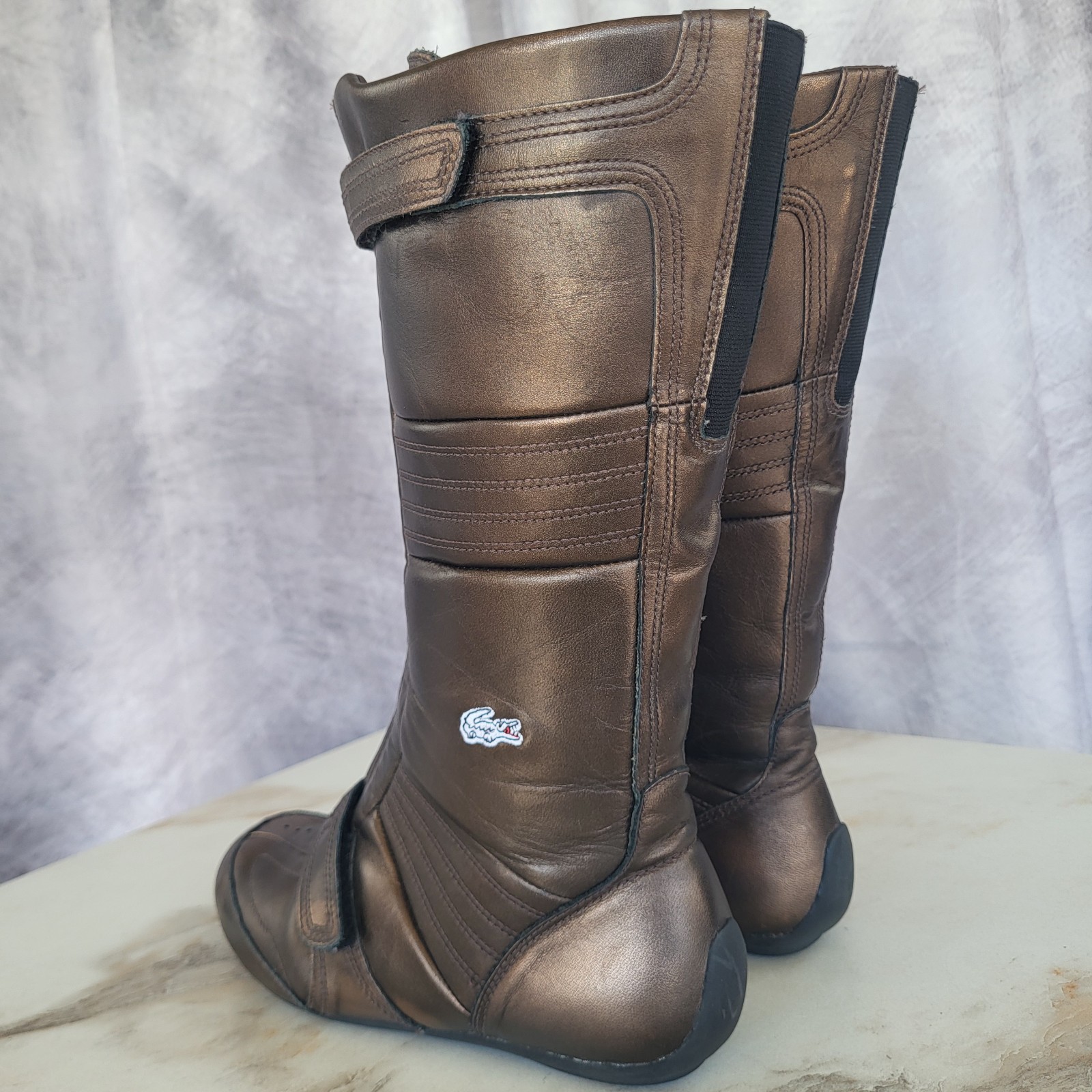 Rare Lacoste Futro Solar Earl 93T Sport Knee High Riding Boots Size 6.5