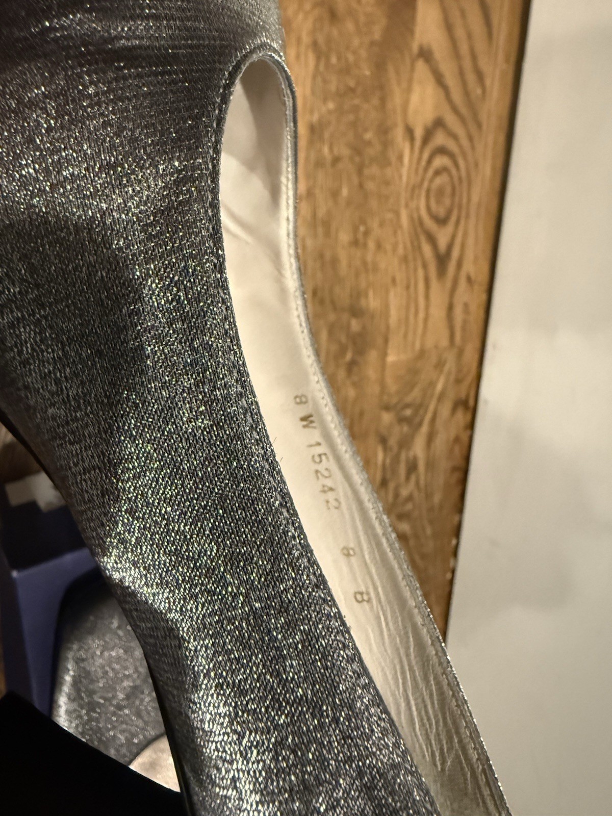 Stuart Weitzman Cana Pewter Square Toe Matte Shine Pumps 2.5” heel metallic