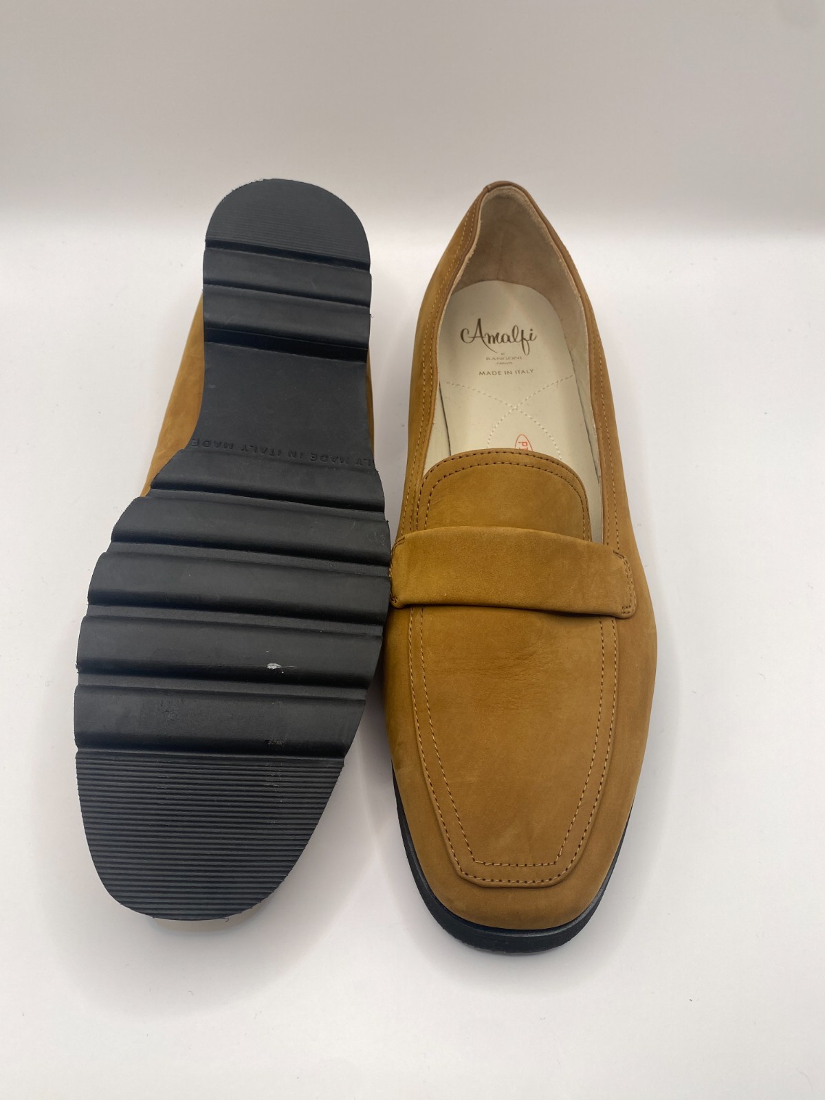 AMALFI BY RANGONI Womens Giuliano Loafer In Sequoia Brown Tiffany Nubuk Sz 10W