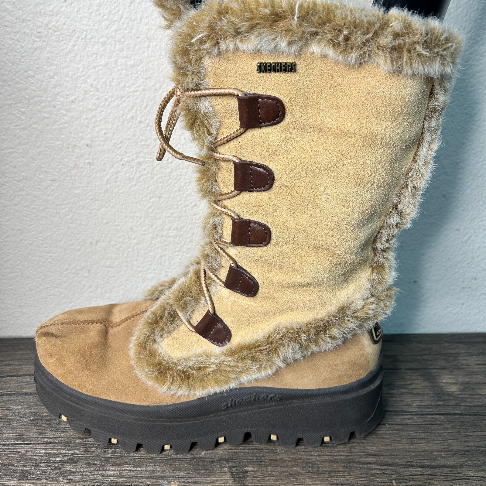 SKECHERS Frolic Leather Snow Boots 45708 Brown EUC Womens Size 8 Y2K 4545
