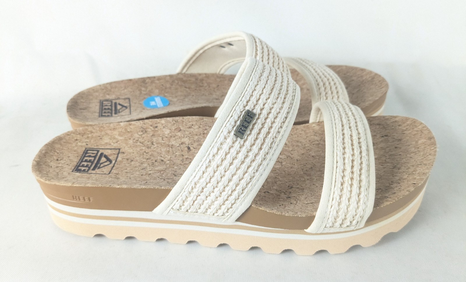 Reef Cushion Vista Hi Women’s Comfort Platform Sandals White Cream – Sz 7-10