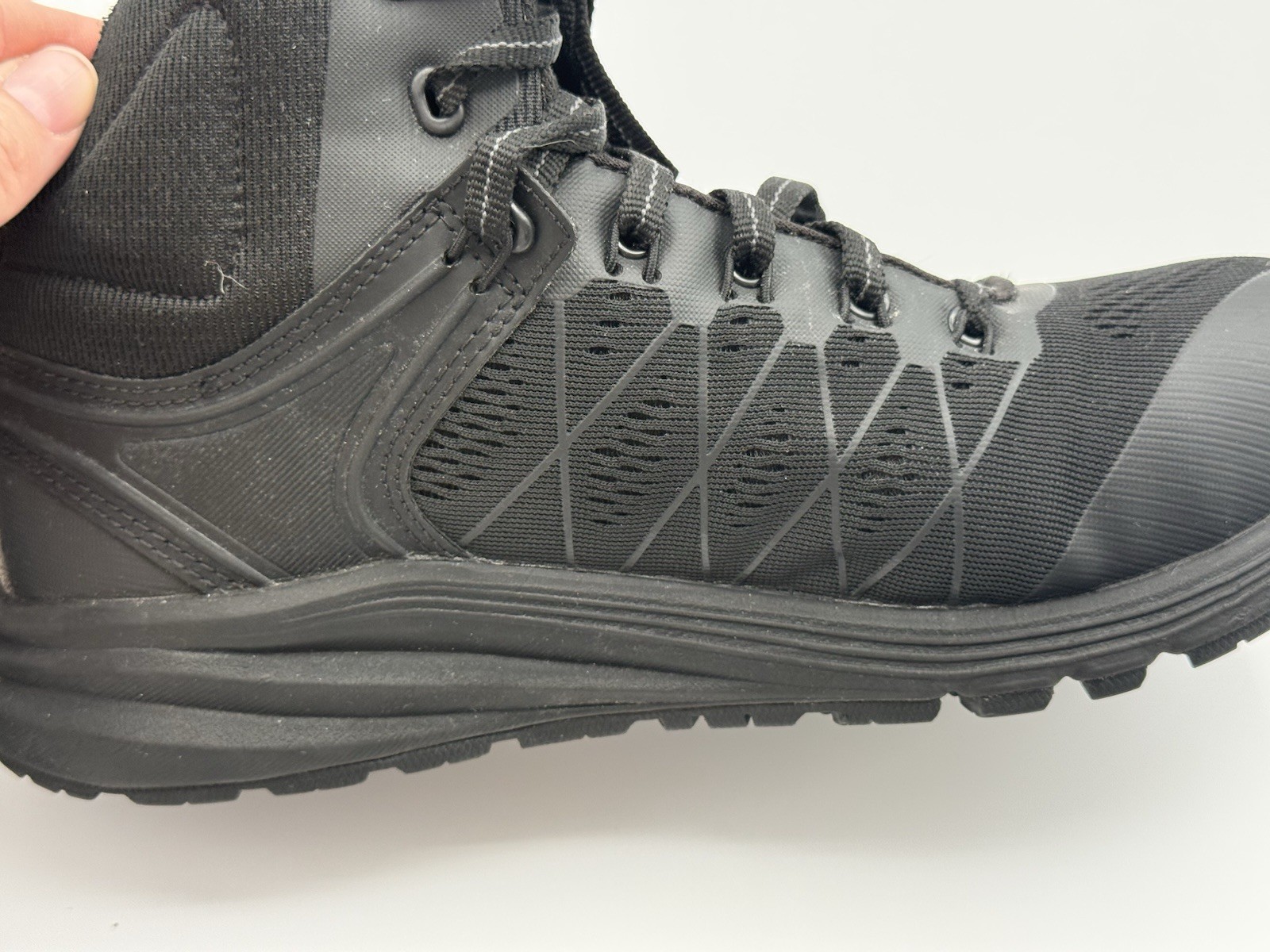 KEEN Womens Vista Energy Mid Composite Toe Work Boots, Size 8,Black/Raven