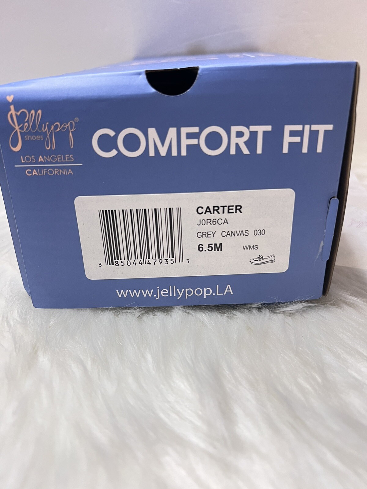 Jellypop Women’s Comfort Carter Gray/Blue Canvas Slip On Loafer Shoes Sz 6.5
