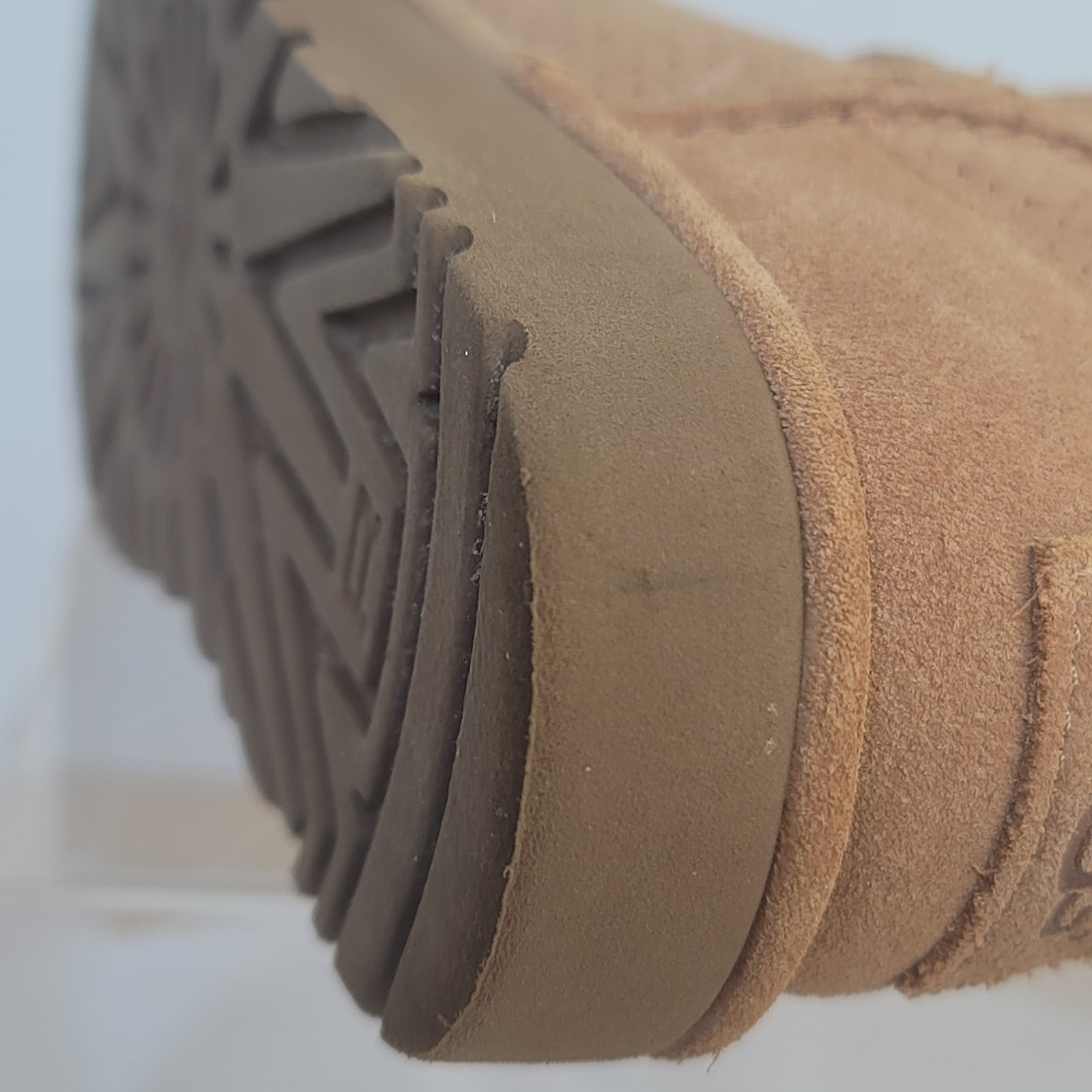 UGG Classic Unlined Mini Perforated Tawny Suede Leather Booties Booties Sz 5