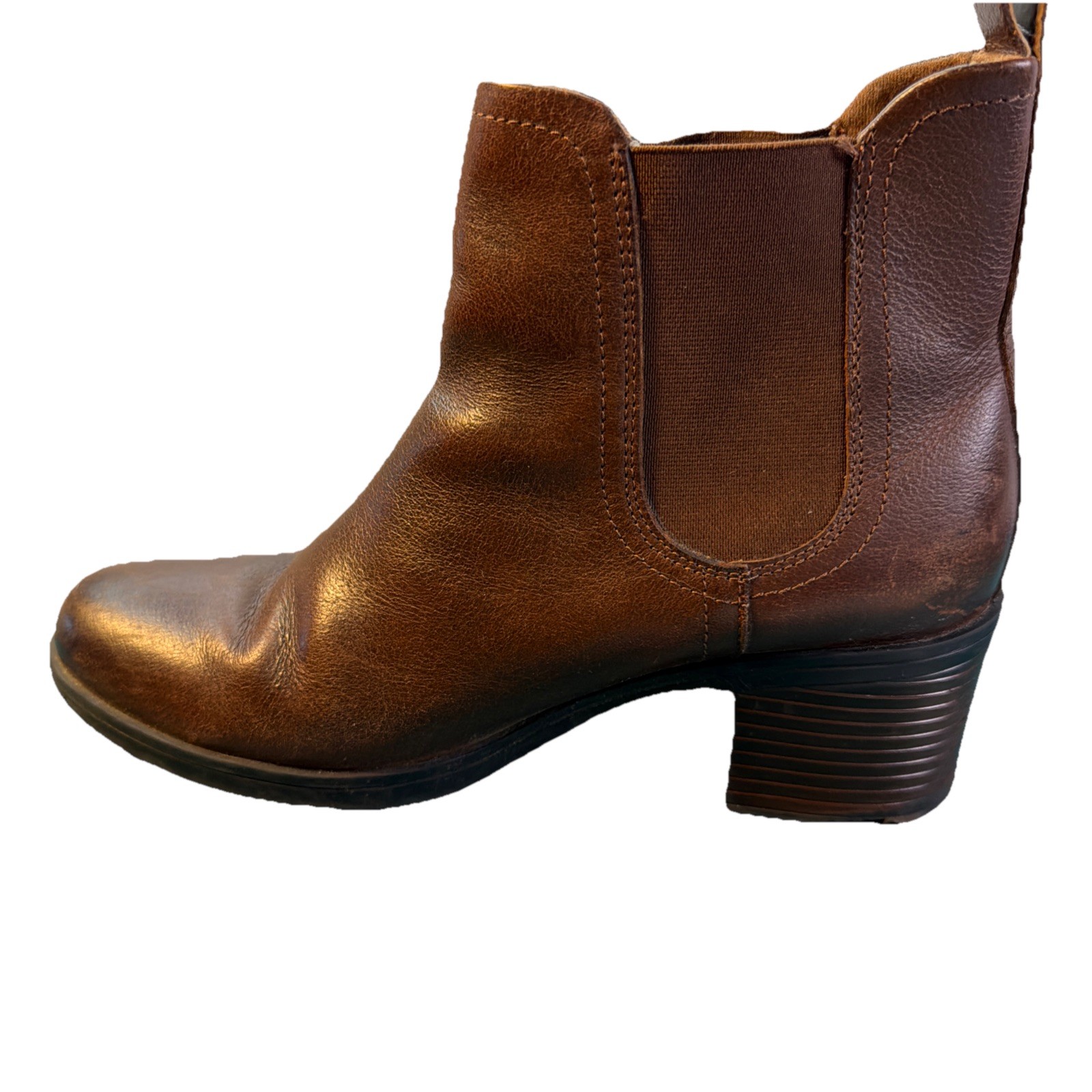 Clarks Mariella Brown Leather Chelsea Boots Womans 8